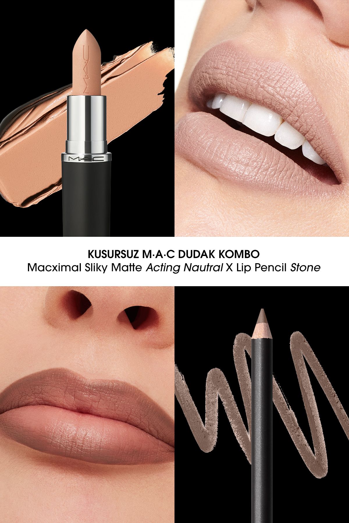 رژ لب مات ابریشمی با اثر مرطوب کنندگی و ارائه رنگ شدید -ACTING NATURAL 3.5GM Mac