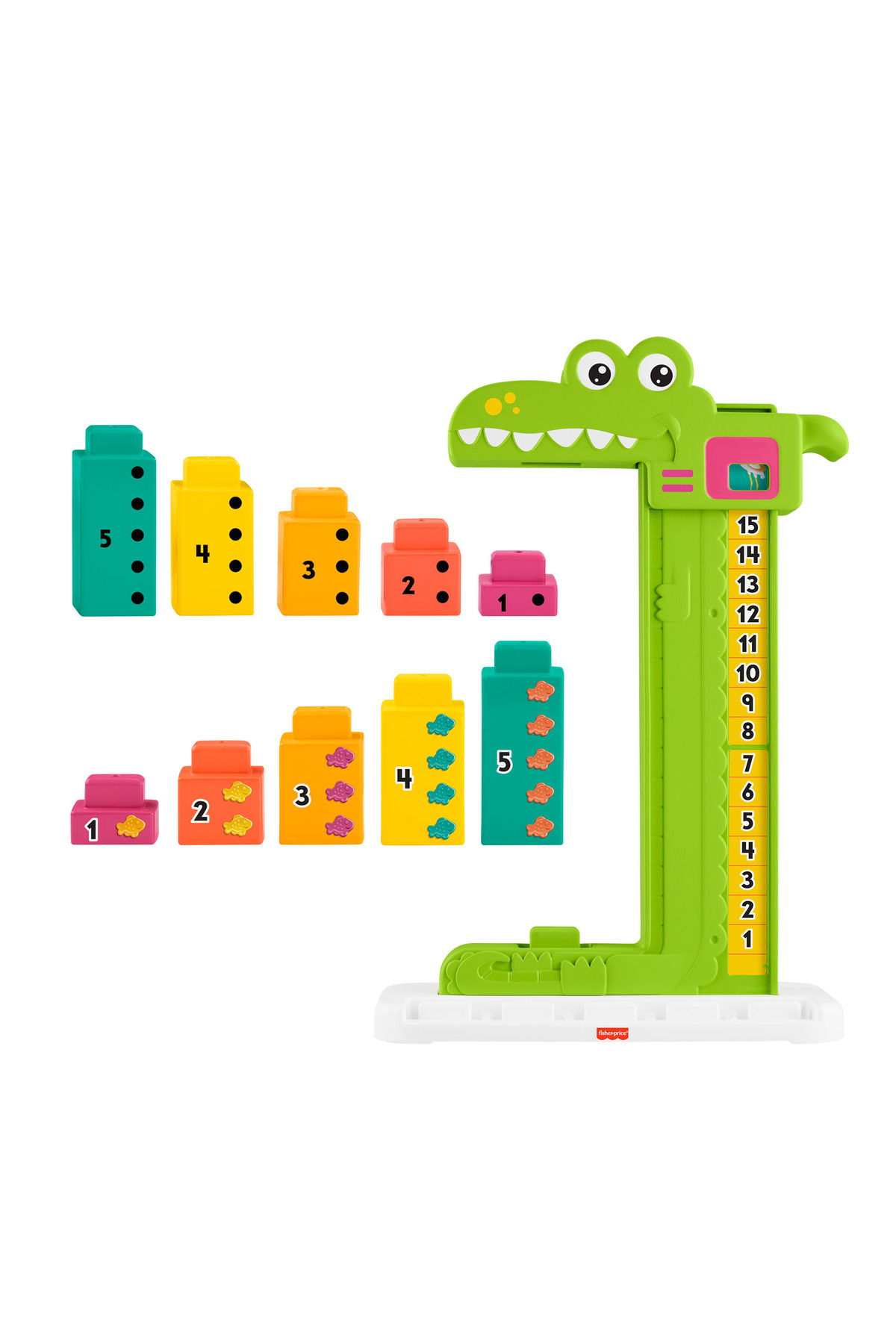 Fisher Price Fisher-Price Matematikçi Timsah ve 10 Renkli Blok - Eğitici Sayı Sayma ve Dizme Oyuncağı fotoğrafı 5 (önizleme)