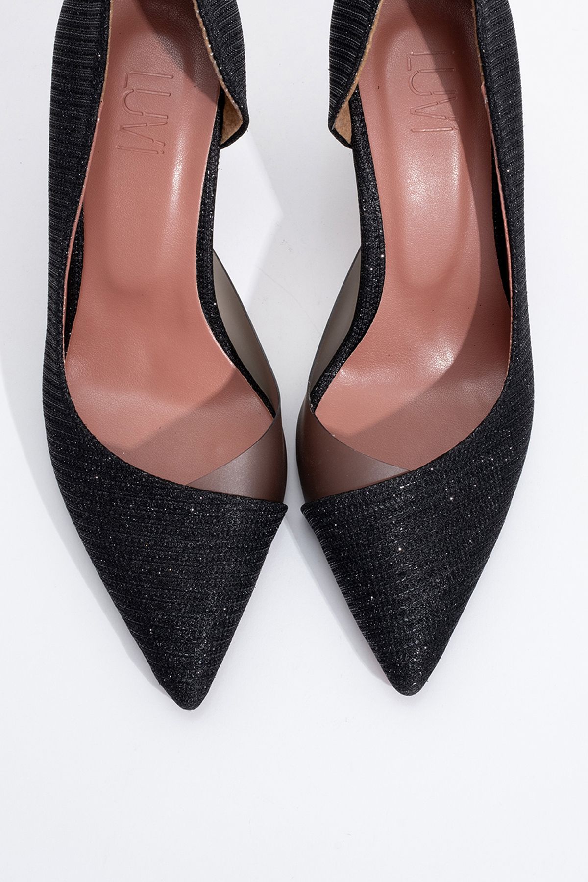 کفش پاشنه کلاسیک سیاه زنانه 653 سر اورجینال luvishoes