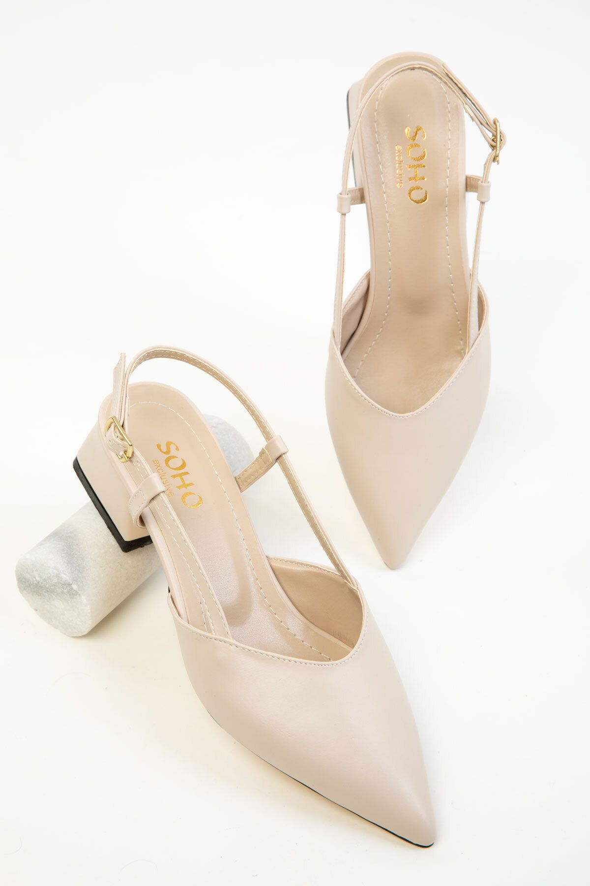SOHO-Beige Klassische Damenschuhe mit Absatz 20286 3