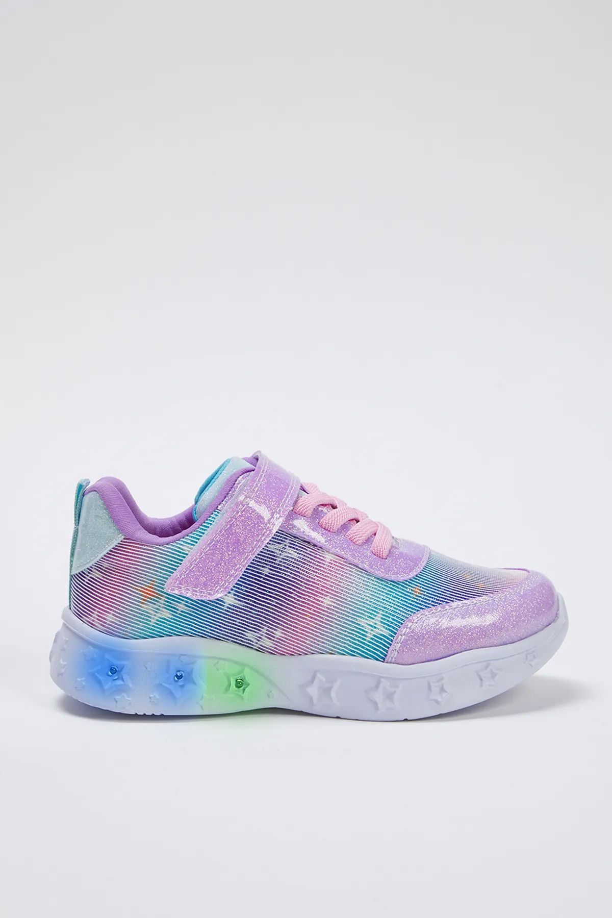 TRENDYOL SHOES Lila csillogó világító nagy/kis lányok gyerek sportcipő TAKSS25SN00028
