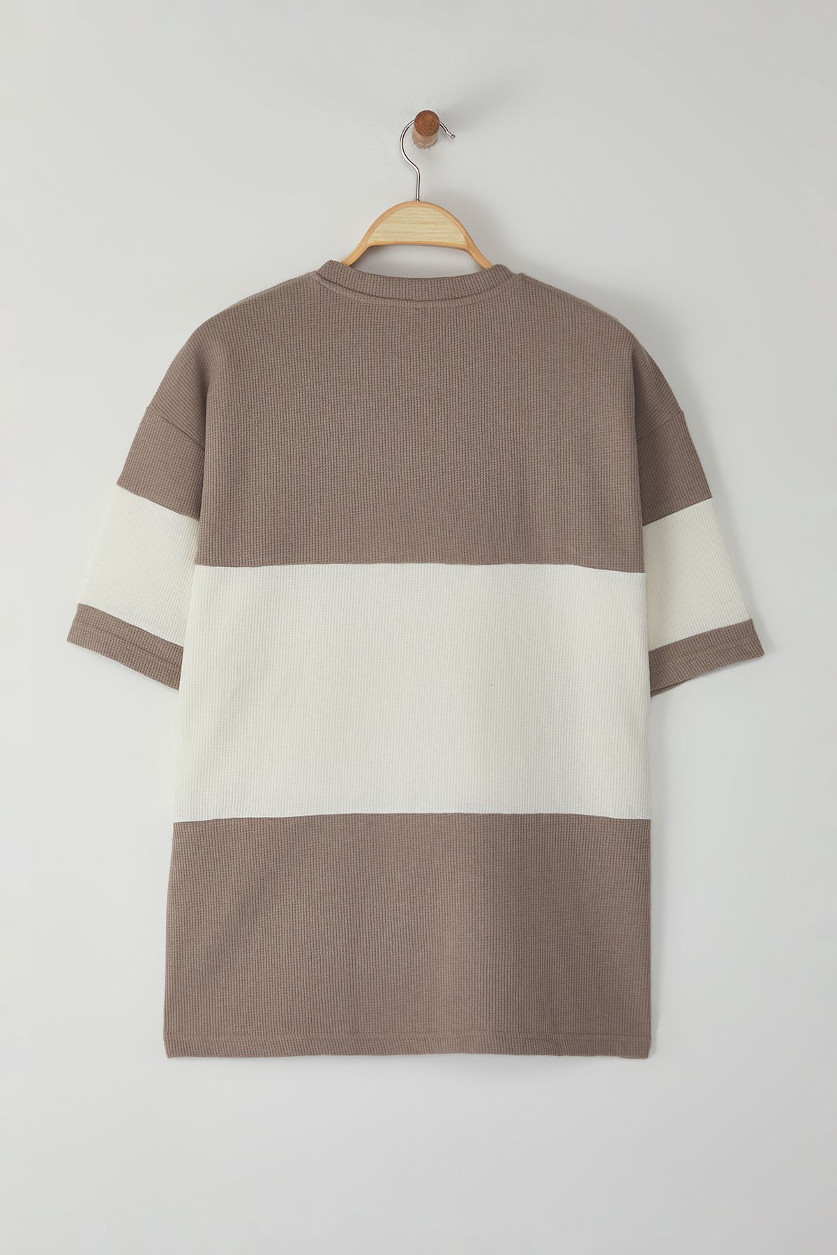 Trendyol Collection-Color Block Wide Cut Textured T-Shirt - Tmnss25Ts00065 7