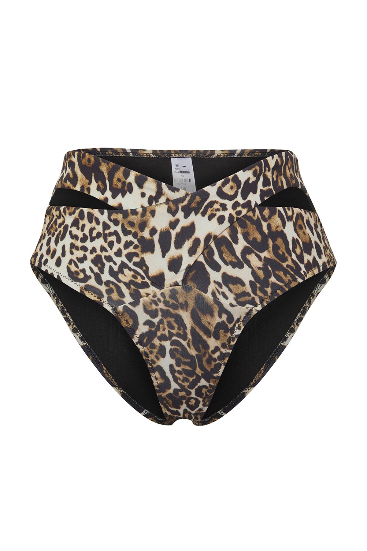 Trendyol Collection-Leopard Pattern Cut Out/Window High Waist Regular Core Bikini Bottom Tbess20Ba0184 5
