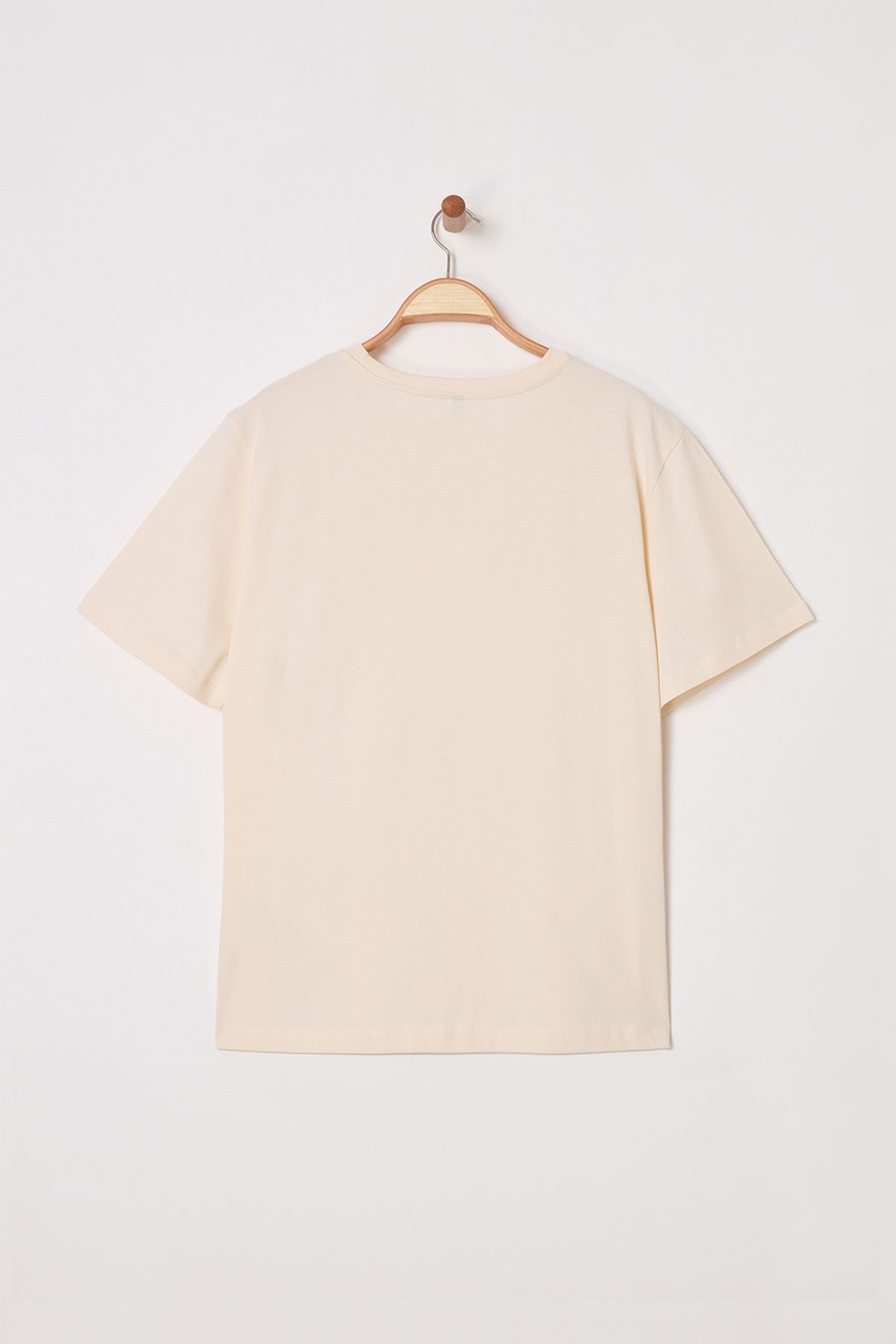 Trendyol Curve-Plus Size Beige Floral Embroidered Crew Neck T-Shirt - Tbbss25Bf00024 3