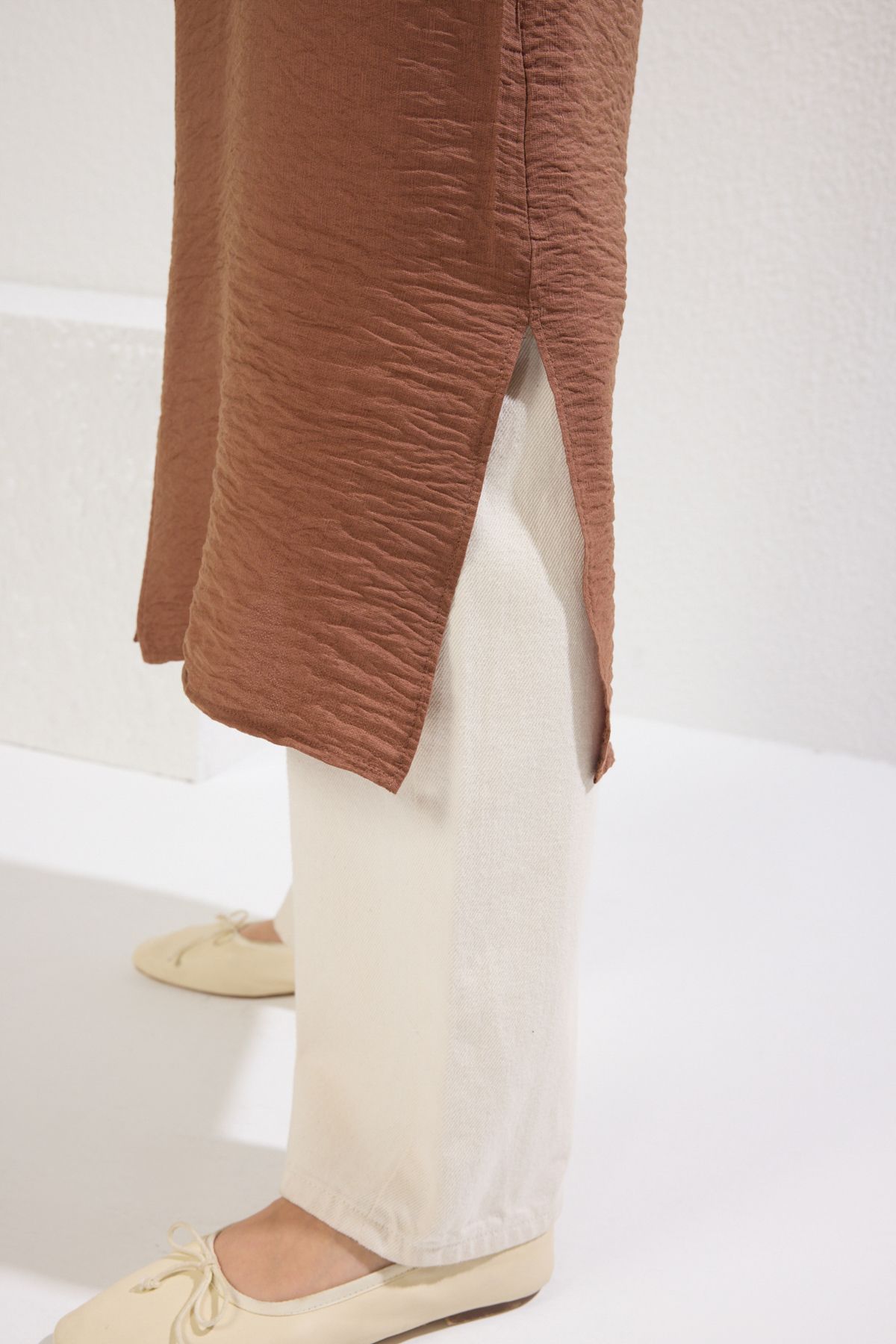 Trendyol Modest-Tctss25Kf00005 Модел кафява тъкана шапка и фейс 3