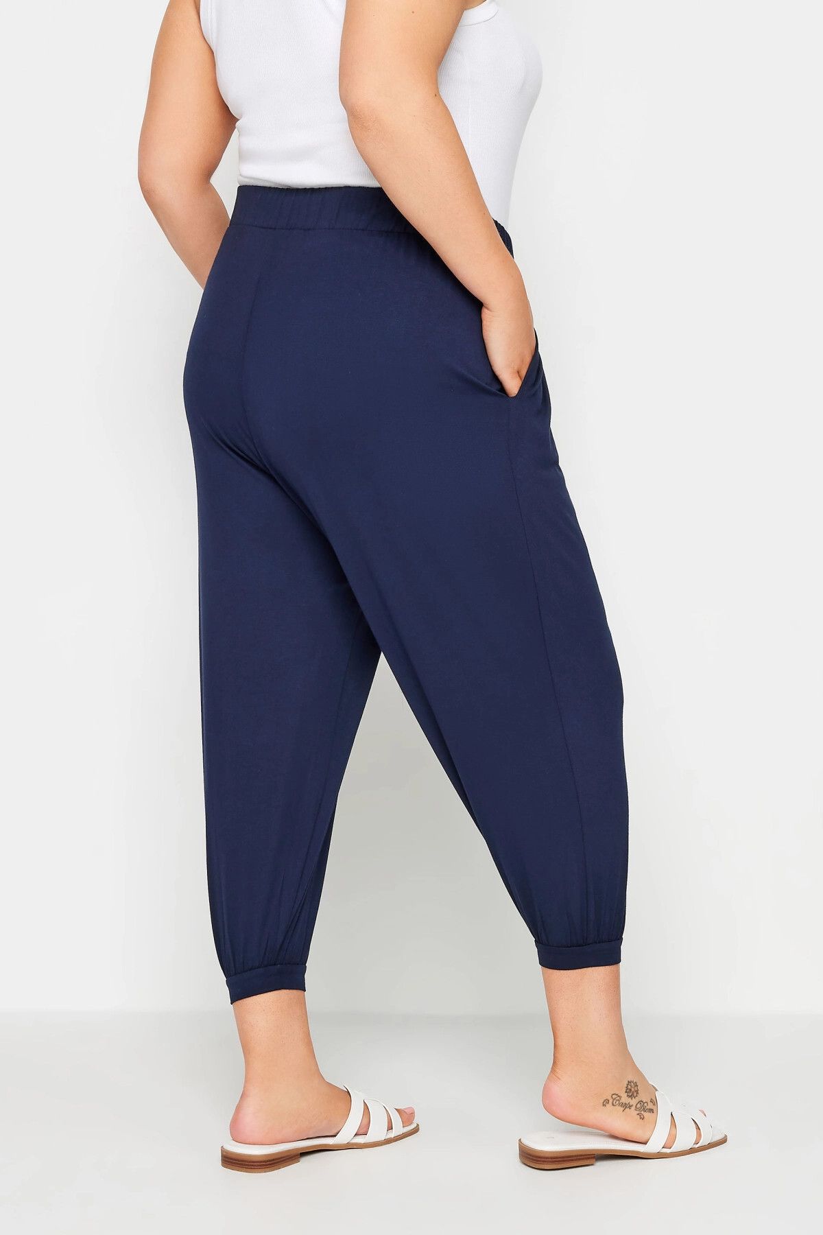 Stil Diva-Large Size Pocketed Jogger Pants - Elastic Legs and Waist 144780 6