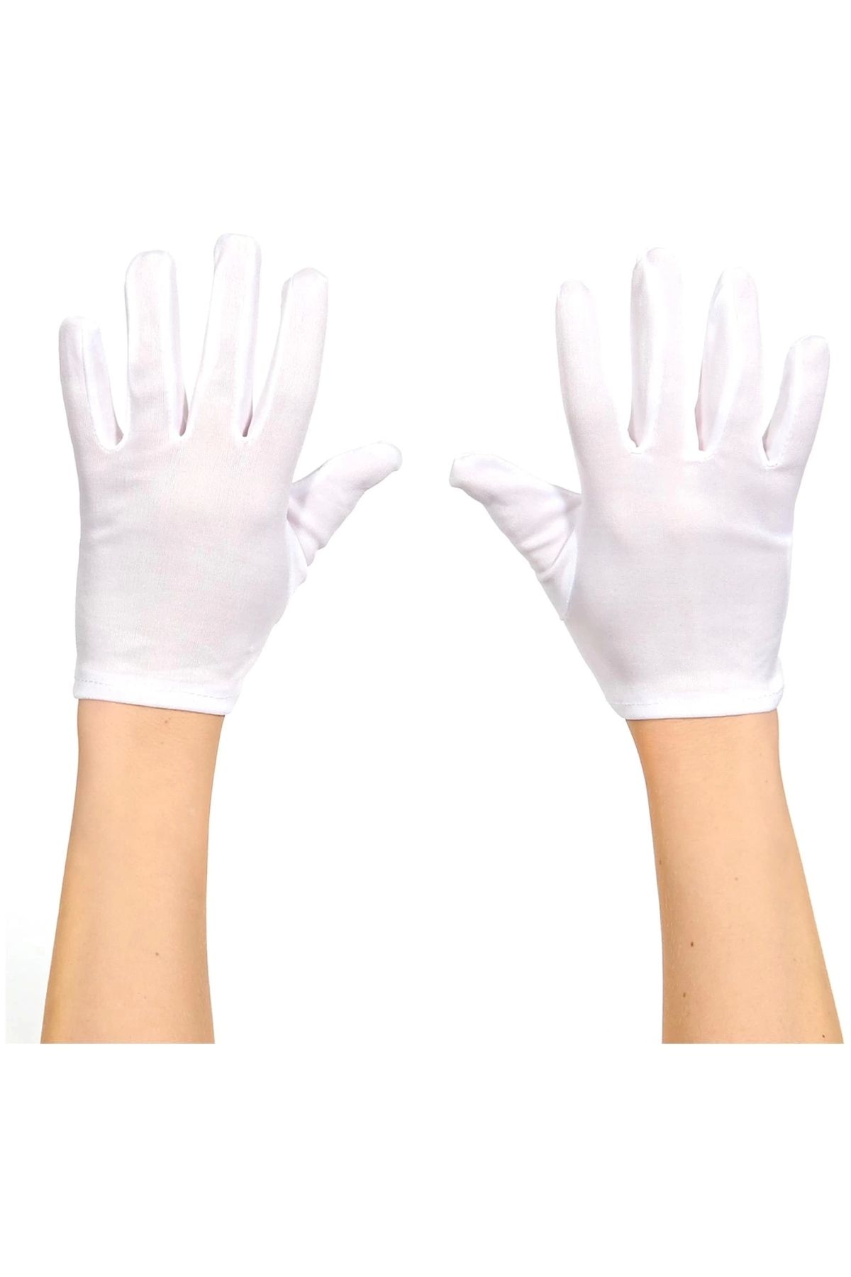 YNT İthalat-Heyf White Color Adult Size Lycra Show Gloves 1