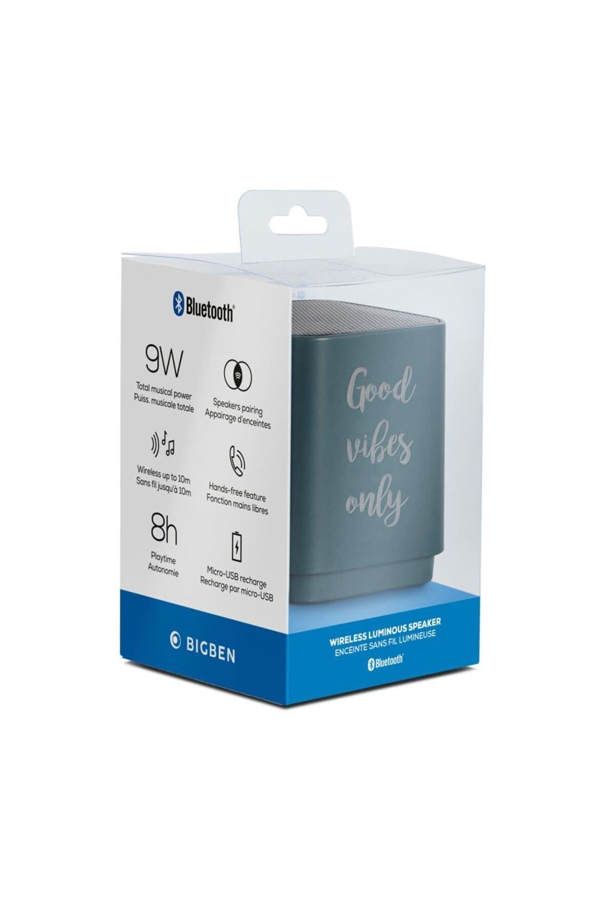 THOMSON-Bigben BT19GVO Bluetooth Speaker with light and Design Good vibes only 4