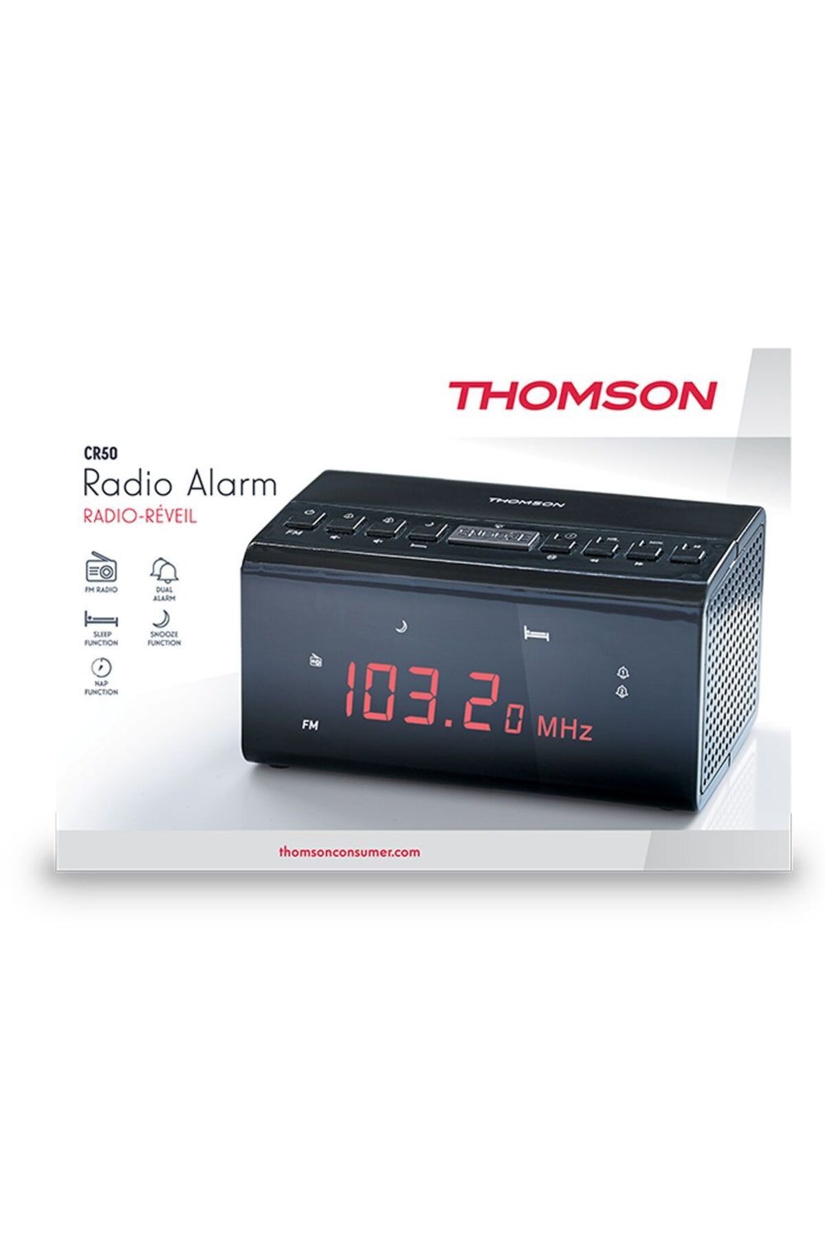THOMSON-CR50 Clock Radio Black 2