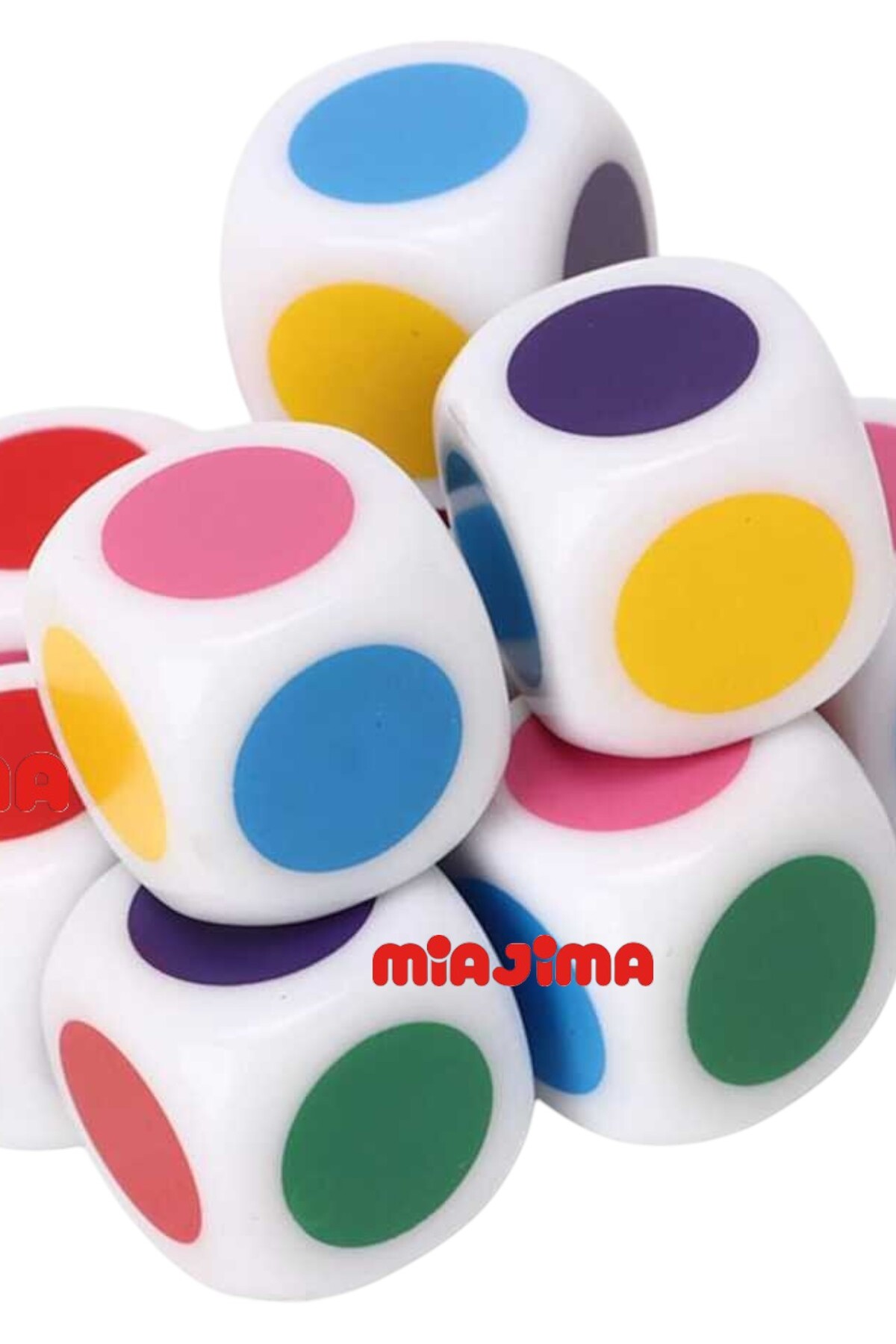 Miajima Masa Oyunları Renkli Noktalı Oyun Zarı 6 Renk Öğretim Oyun Zarı Renkli Zar 5 Adet