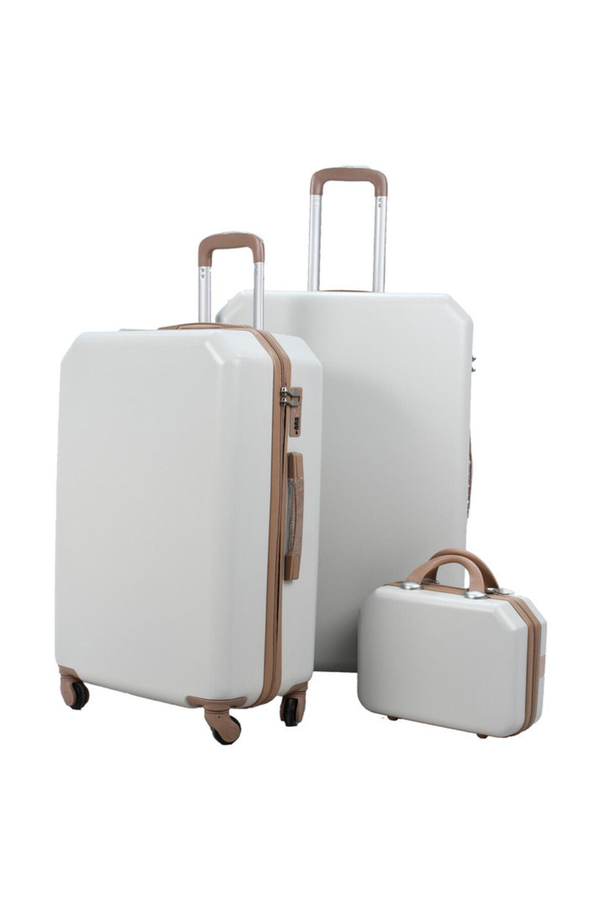 MORANO-3-Piece Unisex Morano Travel Luggage Trolley Set Special Beige Khaki Size 28''-24''-20'' Inches. 2