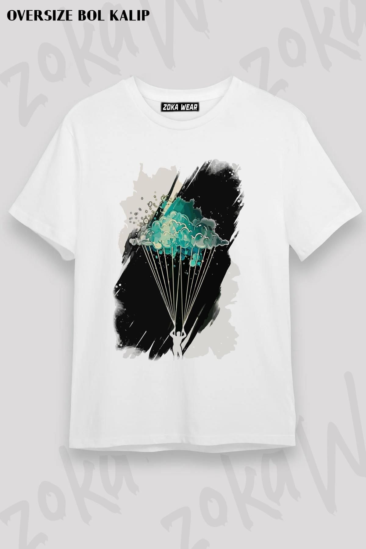 ZOKAWEAR Tricou Imprimat Unisex Oversize Cu Parapanta Parapanta B Design Unisex - M