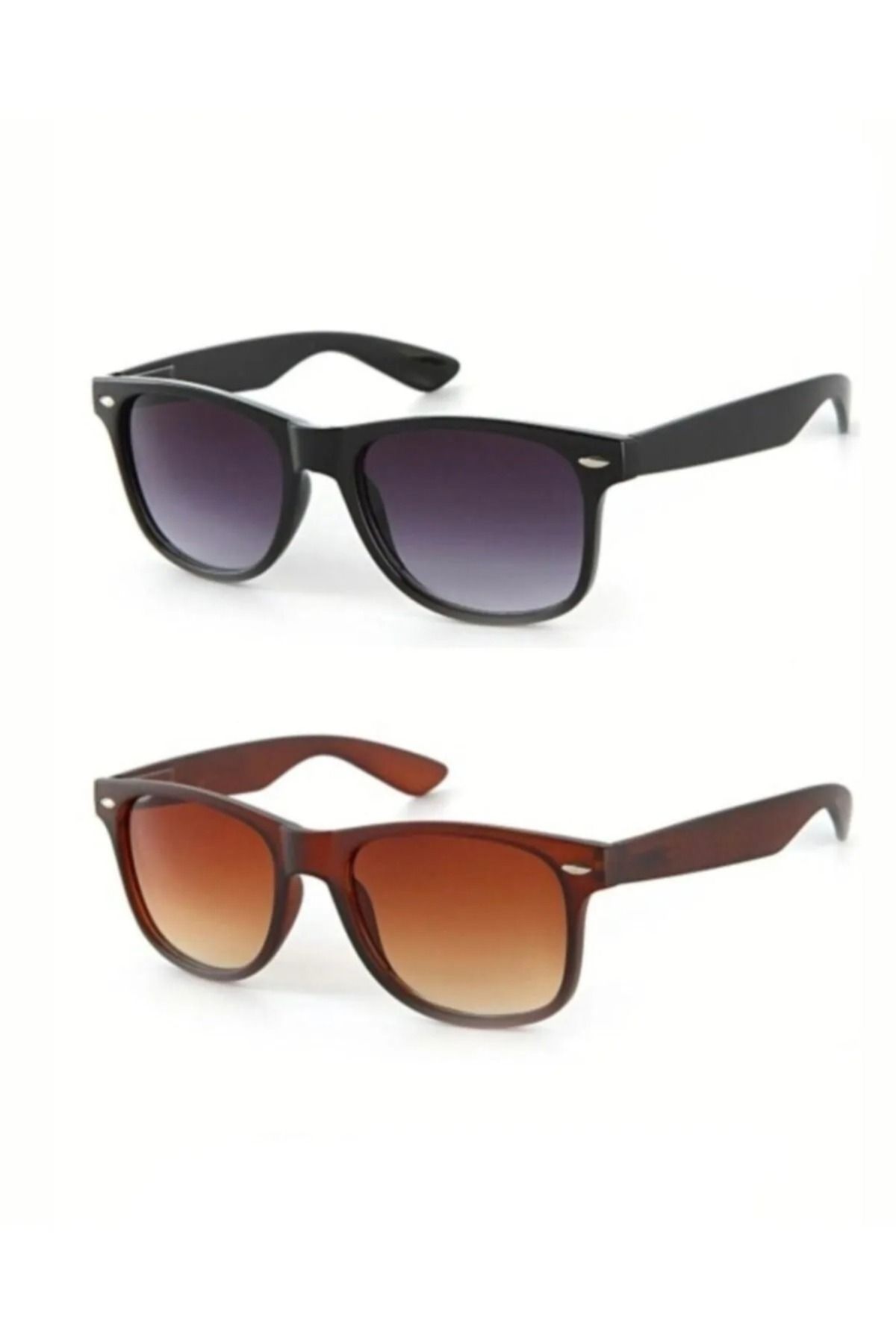 Nilu Moda-Brown and Black 2-Piece Sunglasses Set 4