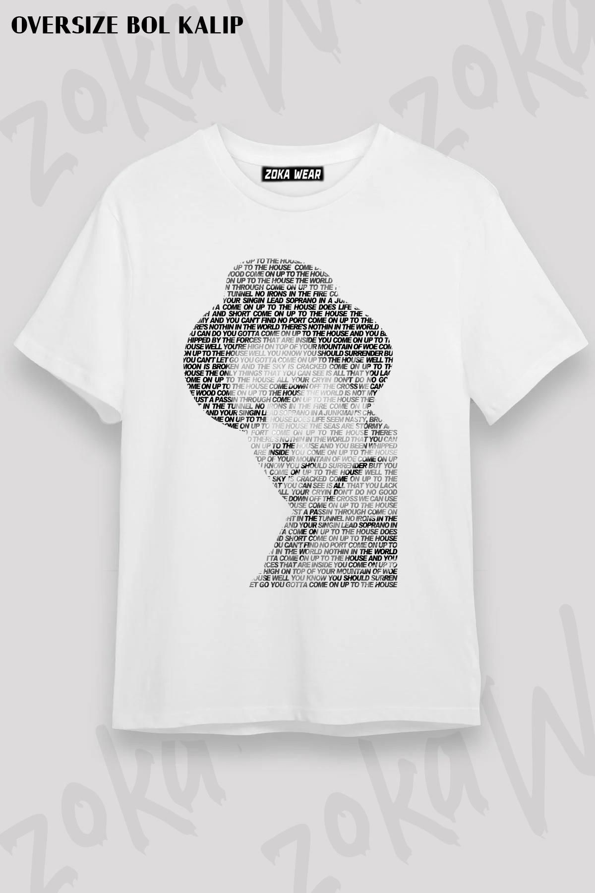 ZOKAWEAR Tricou Cu Imprimeu Unisex Oversize Tom Waits Come On Up To The House Unisex - S