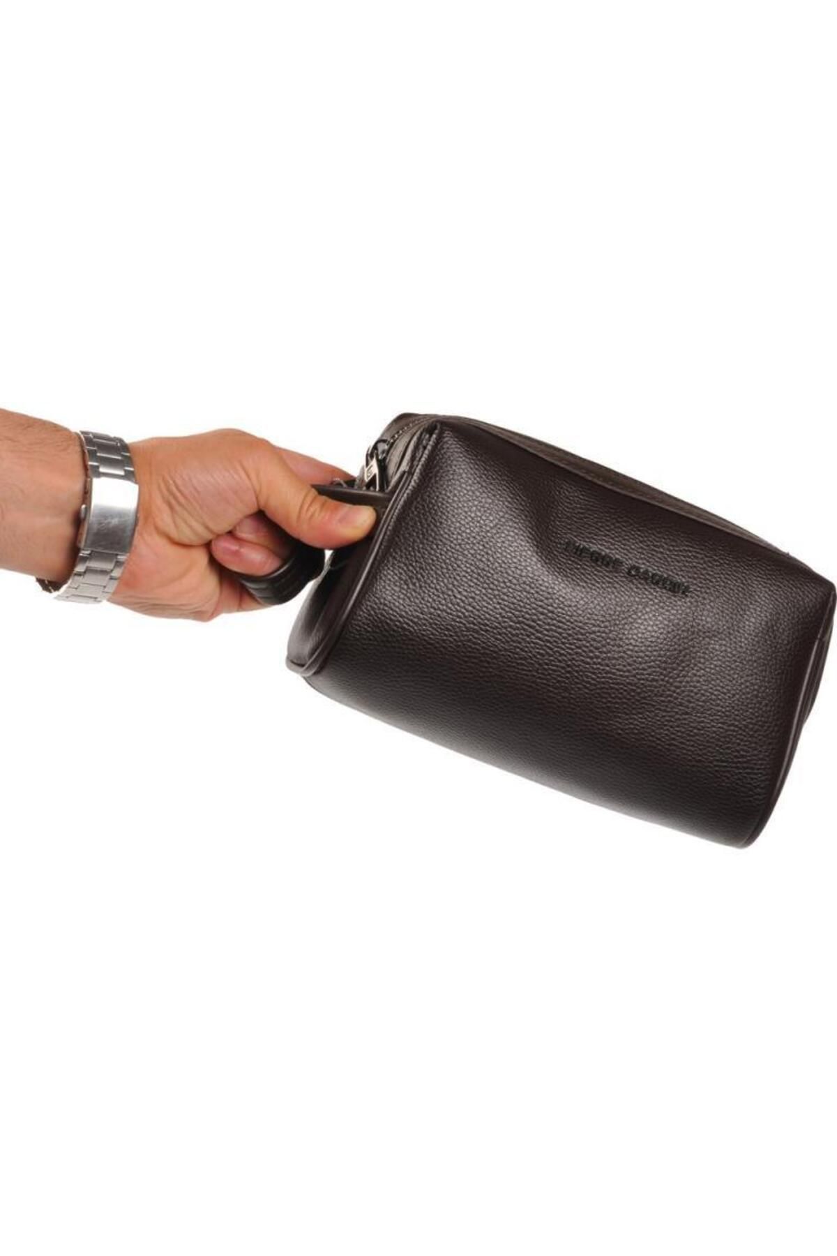 Pierre Cardin-Мъжка кафява чанта тип клъч - 01PC002001-F-KH 4