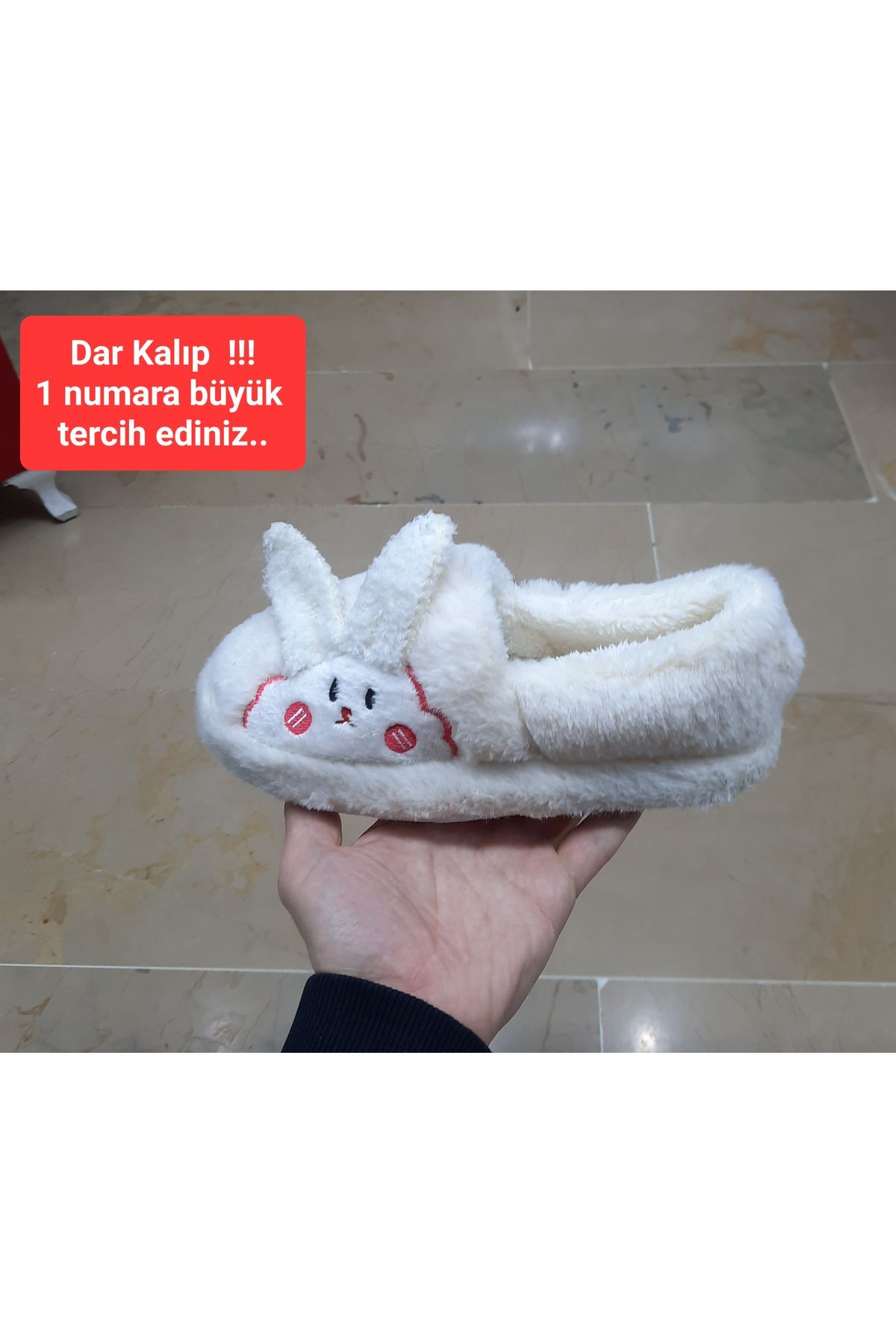 BRGL Kadın Ultra Hafif Ses Yapmaz Kaymaz İçi Kürklü Tavşan Figürlü Peluş Ev Pandufu