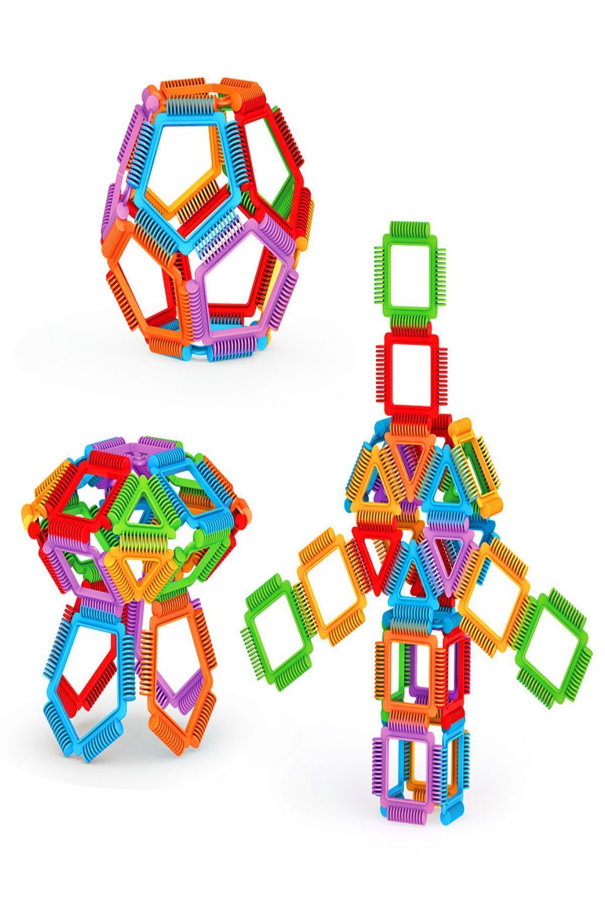 a v d a-96 Pieces Geometric Puzzle Block - Construction Building Blocks 6