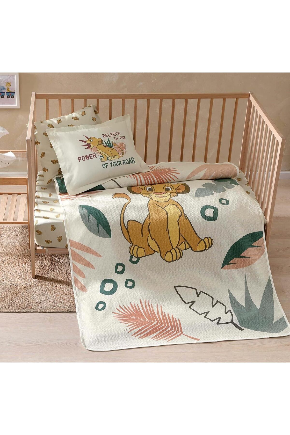 STOREMAX nffashopm Lion King Power Lisanslı Karakter Baskılı%100 Pamuk Pike Takımı, Çok Renkli, Küçü