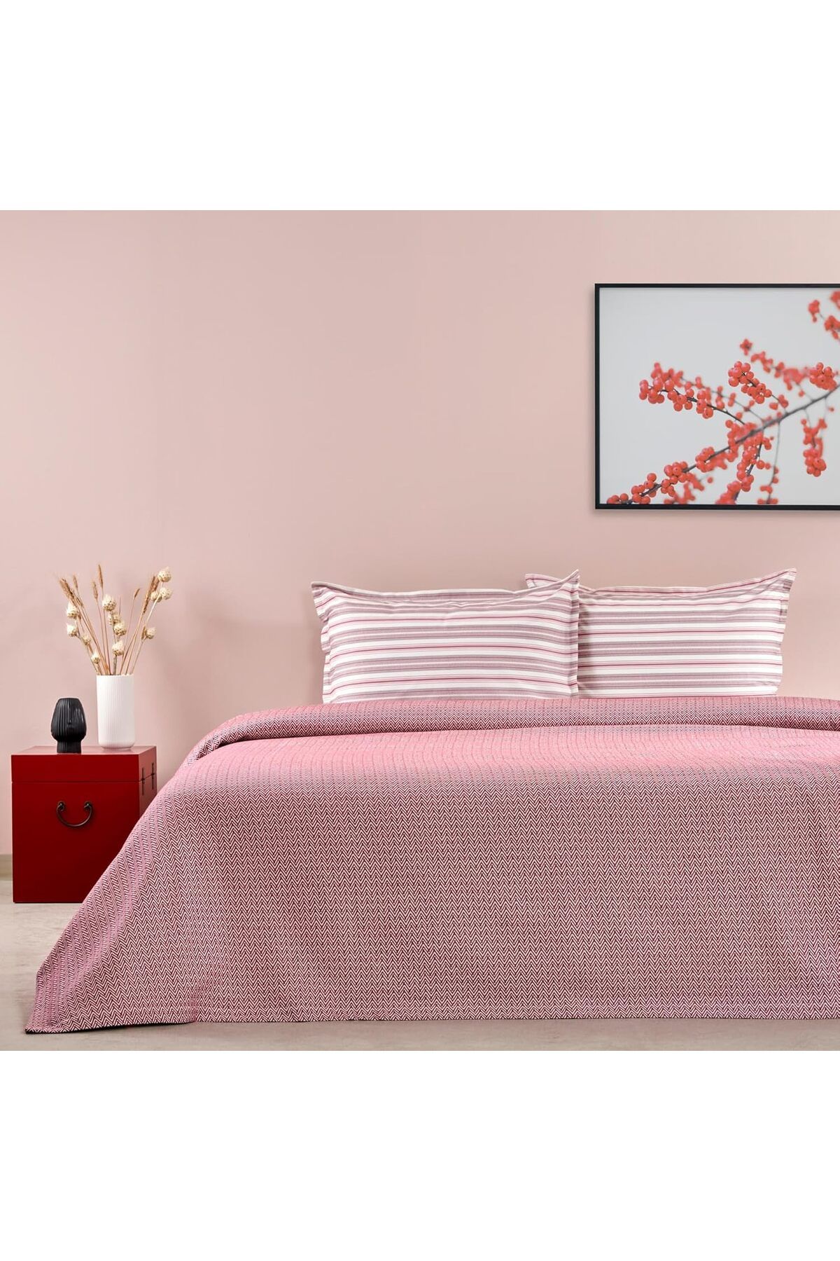 STOREMAX Royal Düz%100 Pamuk Pike Takımı, Bordo, Çift Kişilik (Çok Amaçlı Örtü: 200x230