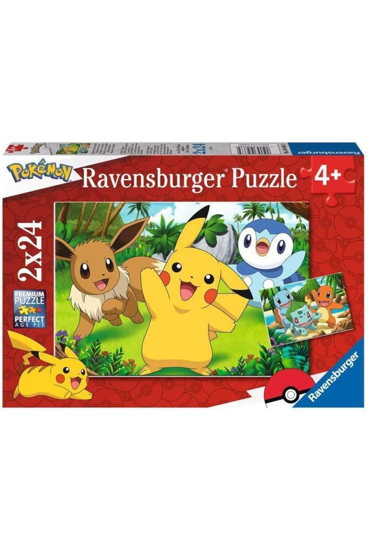 STOREMAX acelya Çocuk Yapbozu 05668 - Pikachu ve Arkadaşları - 2 x 24 Parça Pokemon Yapboz, 4 Yaşından