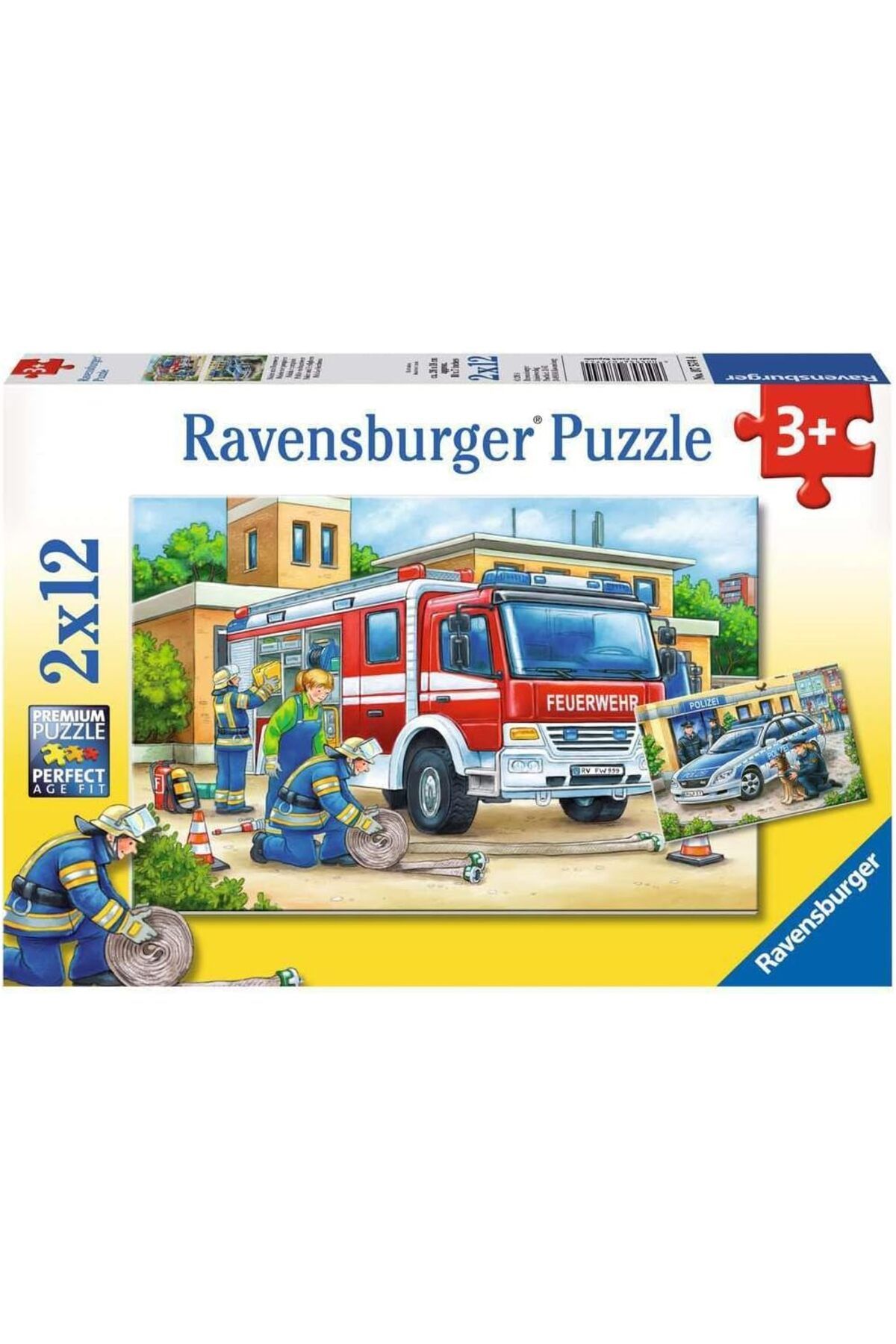 STOREMAX ysstorex 75744 Polis ve İtfaiye Çocuk Puzzle, 2x12 Parça, Çok Renkli StarColxlection 655141