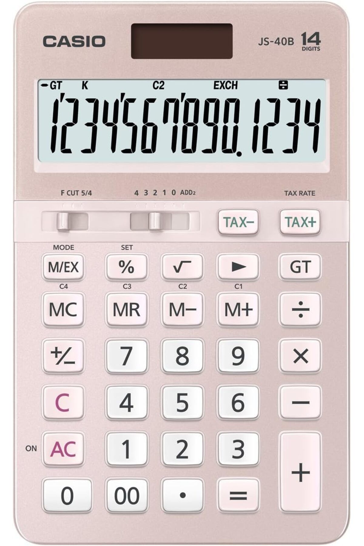STOREMAX cmllashop JS-40B-PK Pembe Profesyonel 14 Hane Masa Üstü Hesap Makinesi 542093