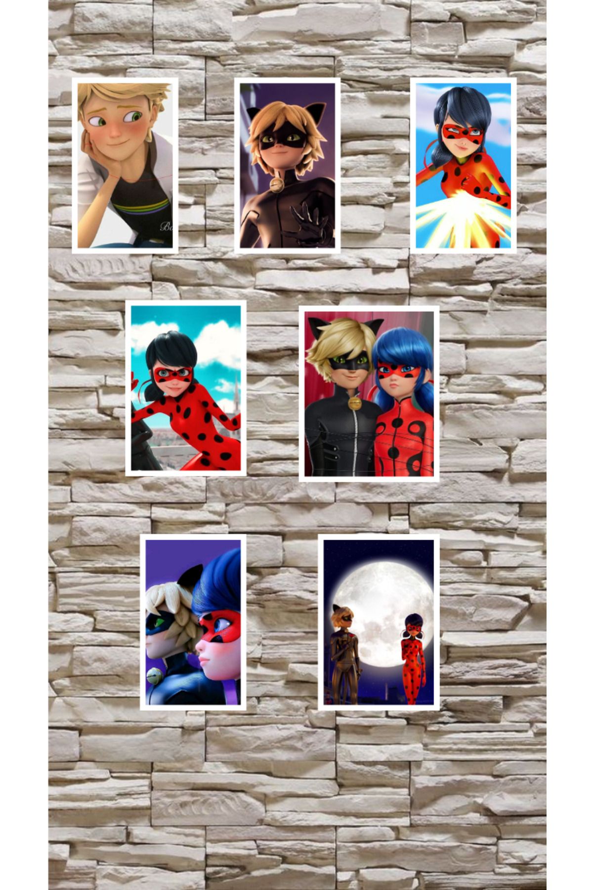 Kopisan-Adrien Agrest Set of 8 Assorted Ladybug Stickers - Black Cat and Miraculous Ladybug 2
