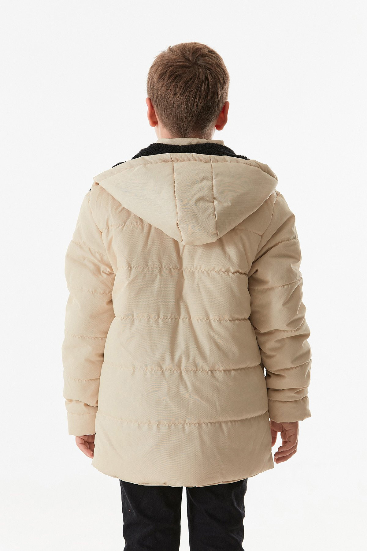 Fulla Moda-Embroidered Double Pocket Hooded Boy's Coat 4