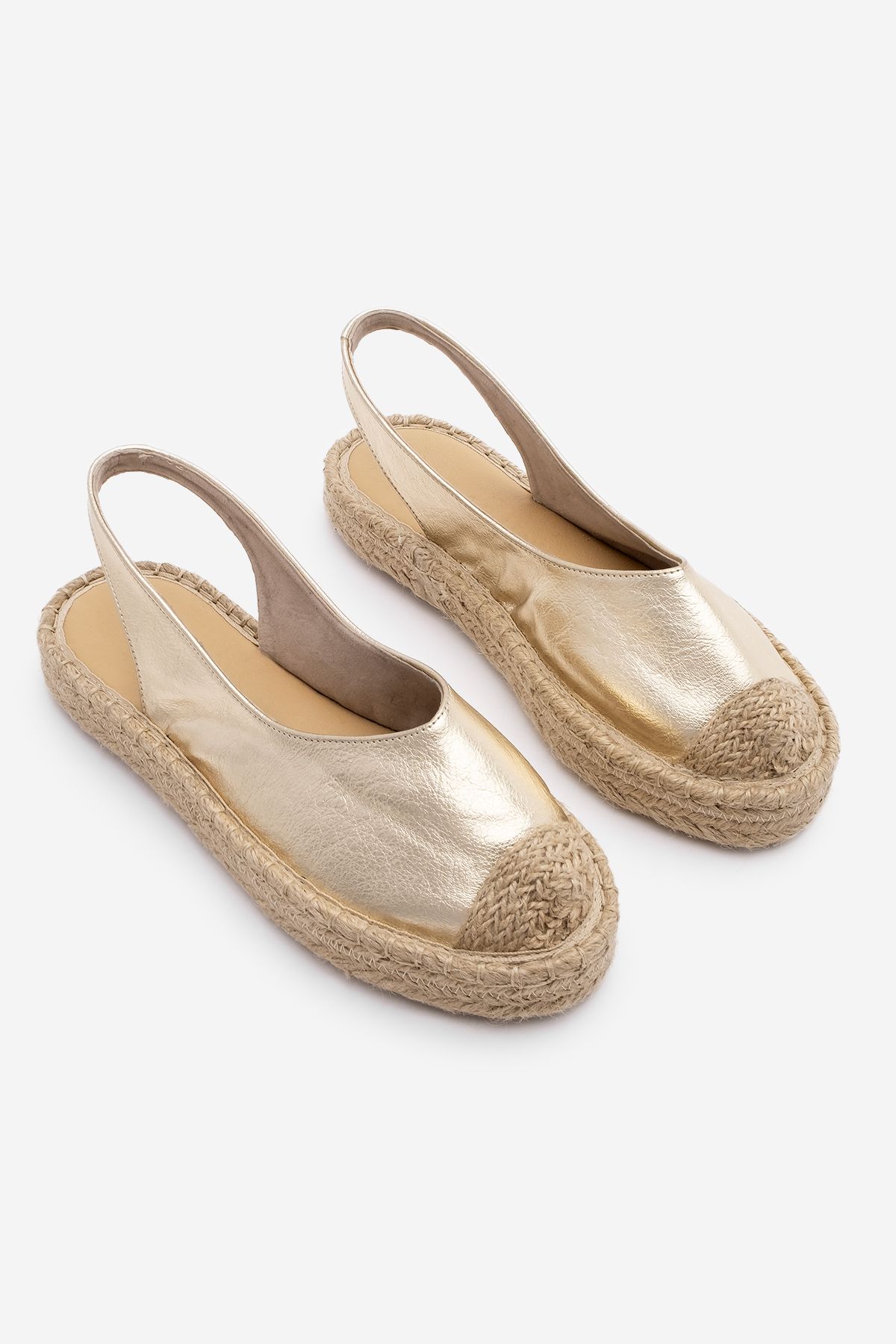 Marjin-Espadrilles-Sandalen aus Jute mit geschlossenen Riemen vorne für den täglichen Gebrauch - Conlep Gold 5