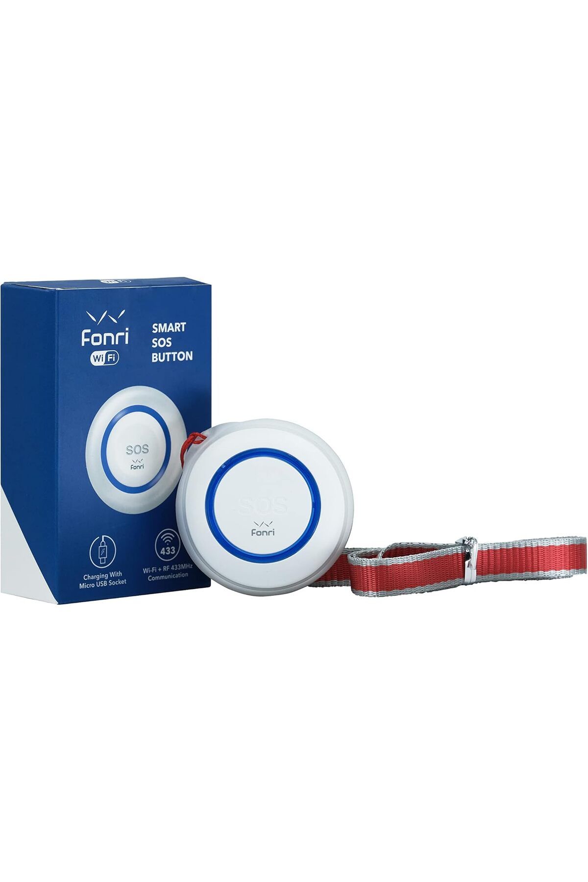 STOREMAX lbstorex Akıllı Kablosuz SOS Panik Butonu Google Asistan Destekli, Wifi, Çoklu bildirim, Pil sevi