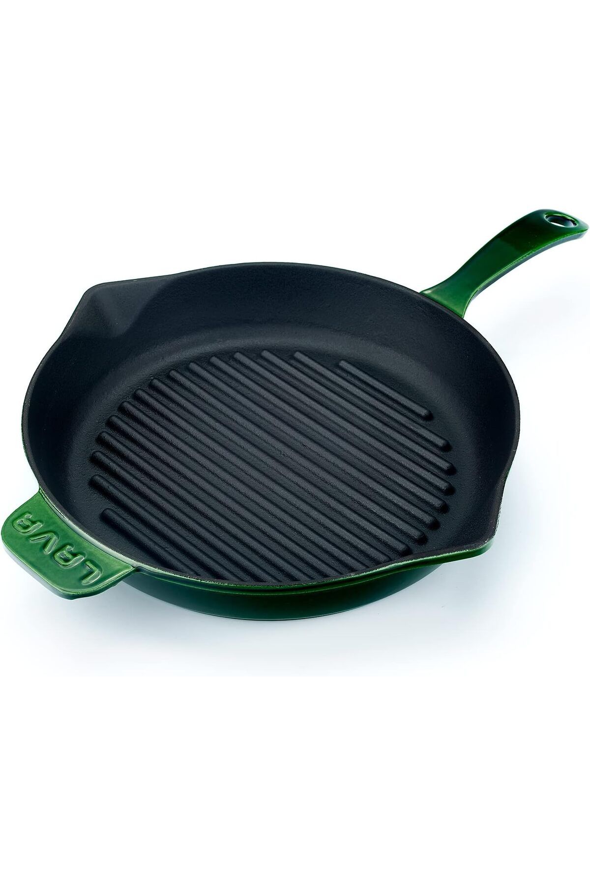 STOREMAX lbstorex Premium Serisi - Döküm Izgara Tavası, Yuvarlak, 28 cm, Yekpare Saplı, Emaye, Majolik Ye