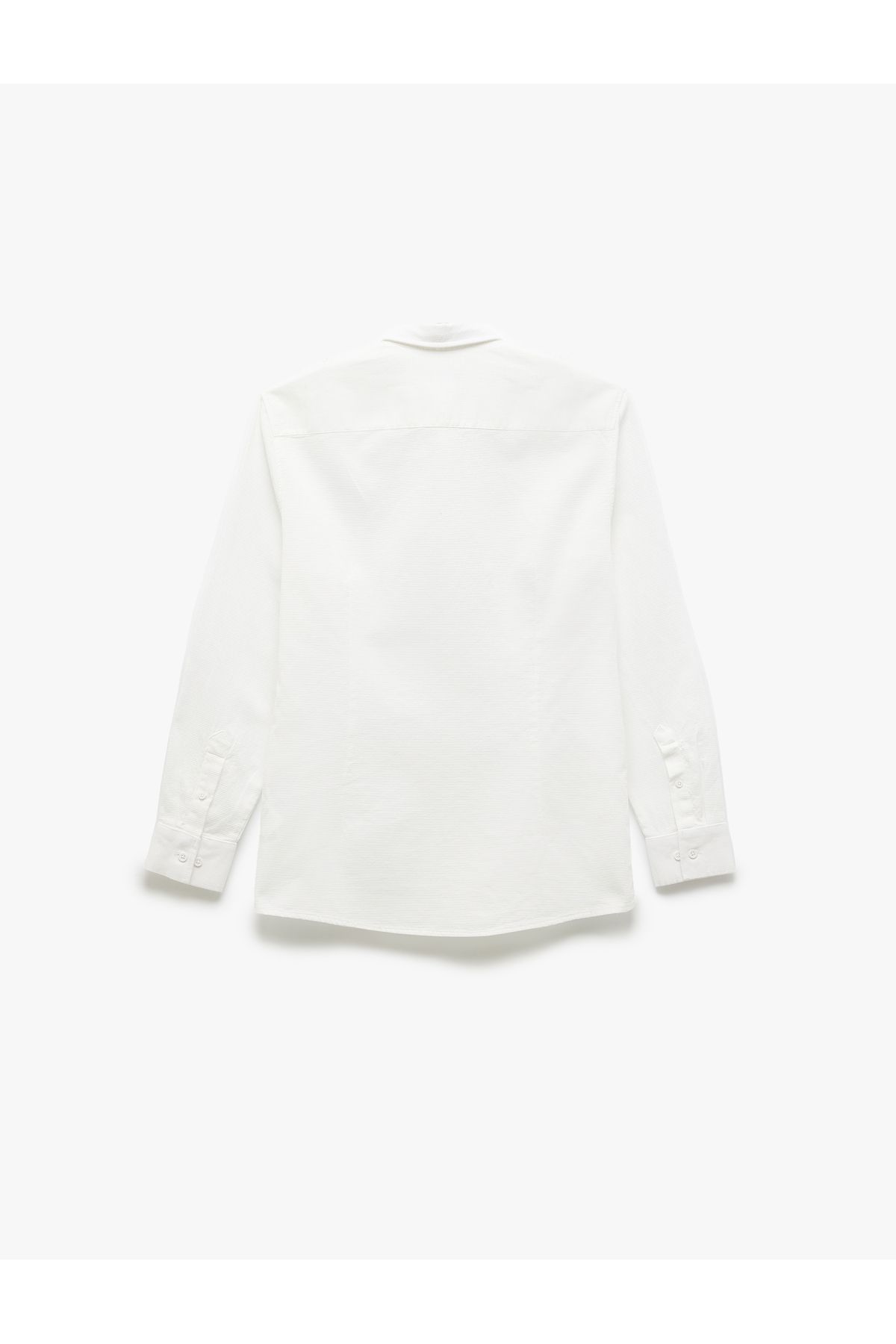 Koton-Cotton Slim Fit Long Sleeve Italian Lapel Shirt 2