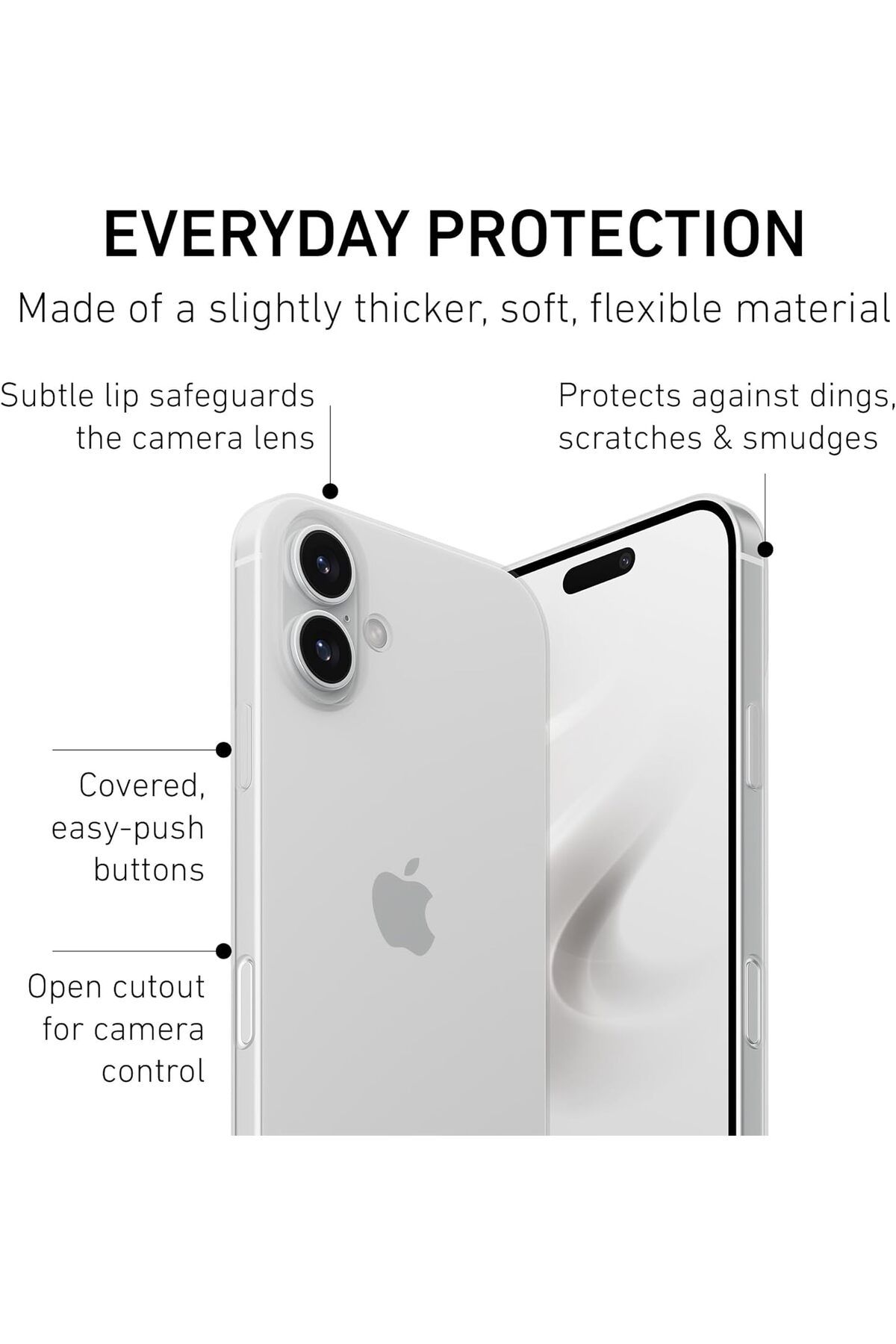 AWH-جراب مرن لهاتف iPhone 16 Plus شفاف - نحيف، بسيط، خالٍ من العلامات التجارية، مصنوع من مادة TPU الناعمة، مريح في الاستخدام 4