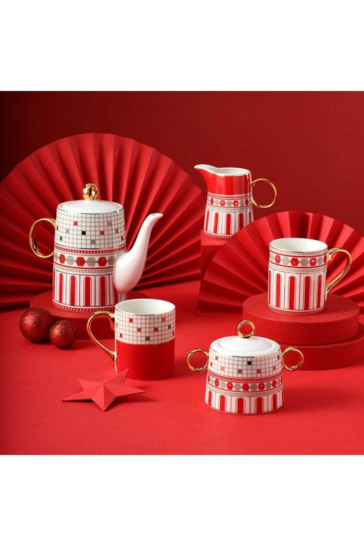 STOREMAX nffashopm Hollie Yılbaşı 15 Parça Çay ve Kahve Seti storestarx 1051353