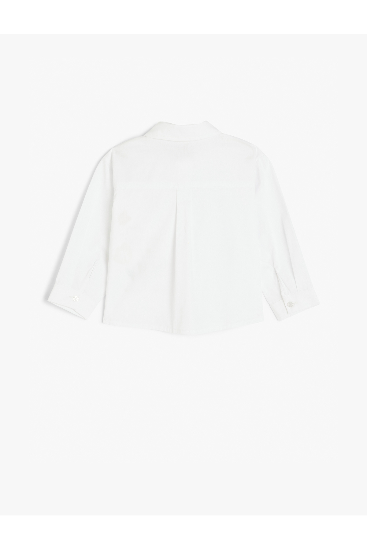 Koton Pamuklu Uzun Kollu Düğme Detaylı Crop Gömlek fotoğrafı 2 (önizleme)