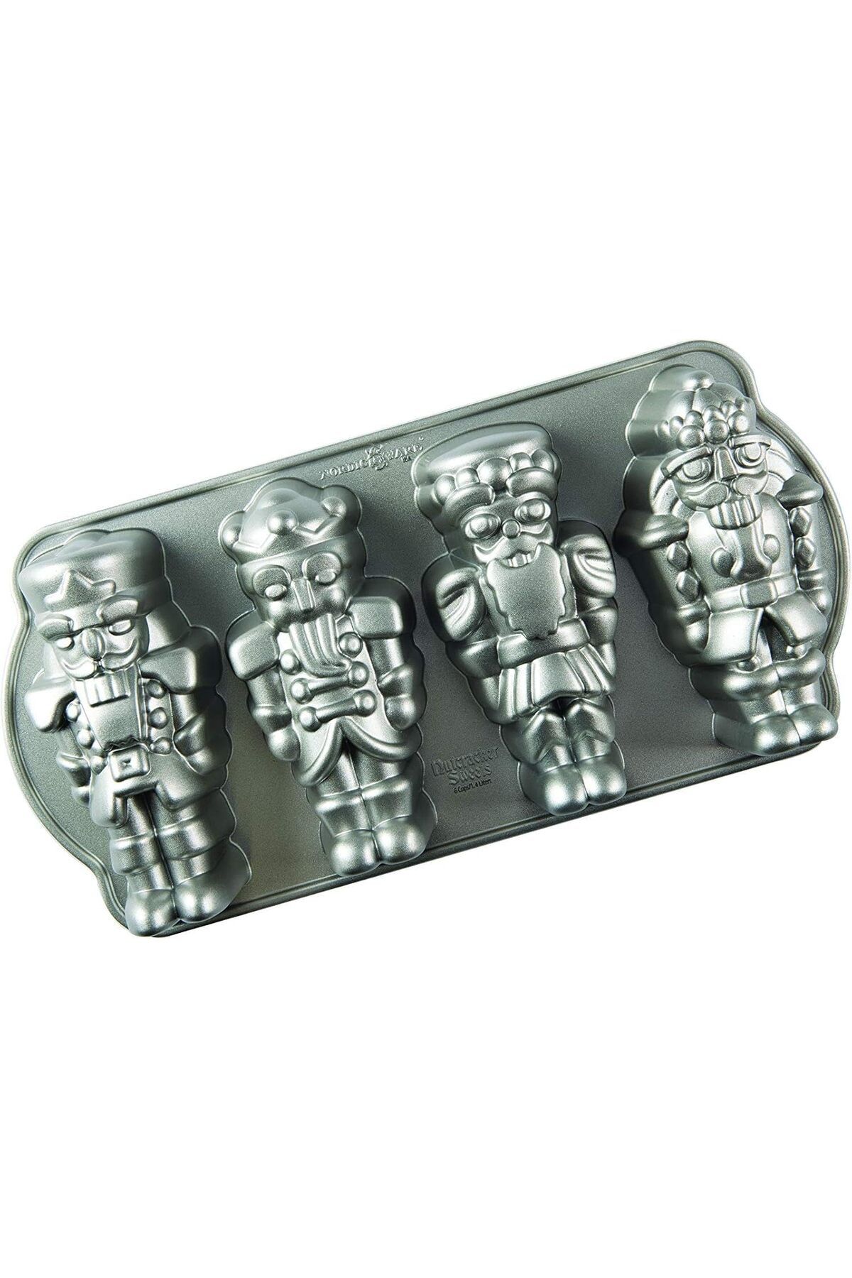 STOREMAX lbstorex Ware Pişirme Kalıbı Nutcracker Cakelet Pan Alüminyum Gri, 35,6 cm x 17,5 cm, NW 92977 N