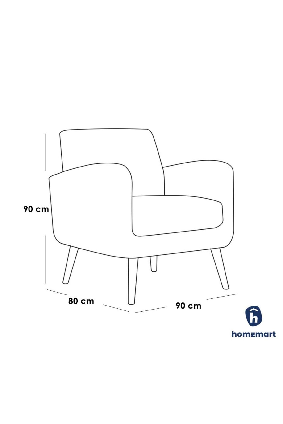 House One-Arm Chair|MDF swedish wood and Linen - Orange - 90×80×90 cm 2