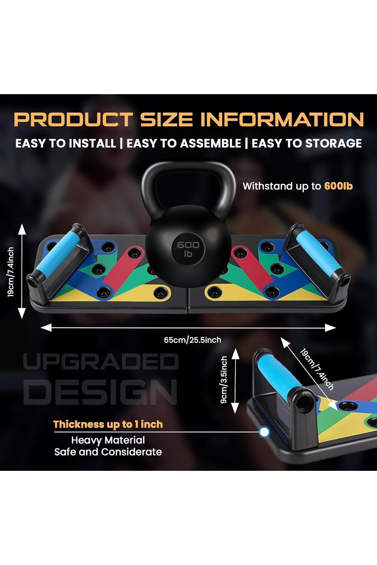 AWH-9-in-1 Push Up Board, Multi-functional Pushup Bar System for Men & Women, Home Workout Equipment 4