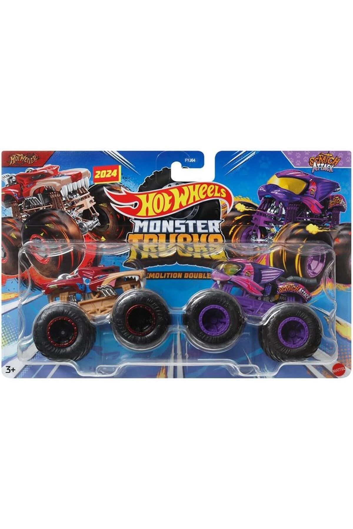 STOREMAX nffashopm Wheels Monster Trucks 1:64 Güçlü İkili Arabalar HOTWEILER - SCRATCH ATTACK FYJ64-HWN66