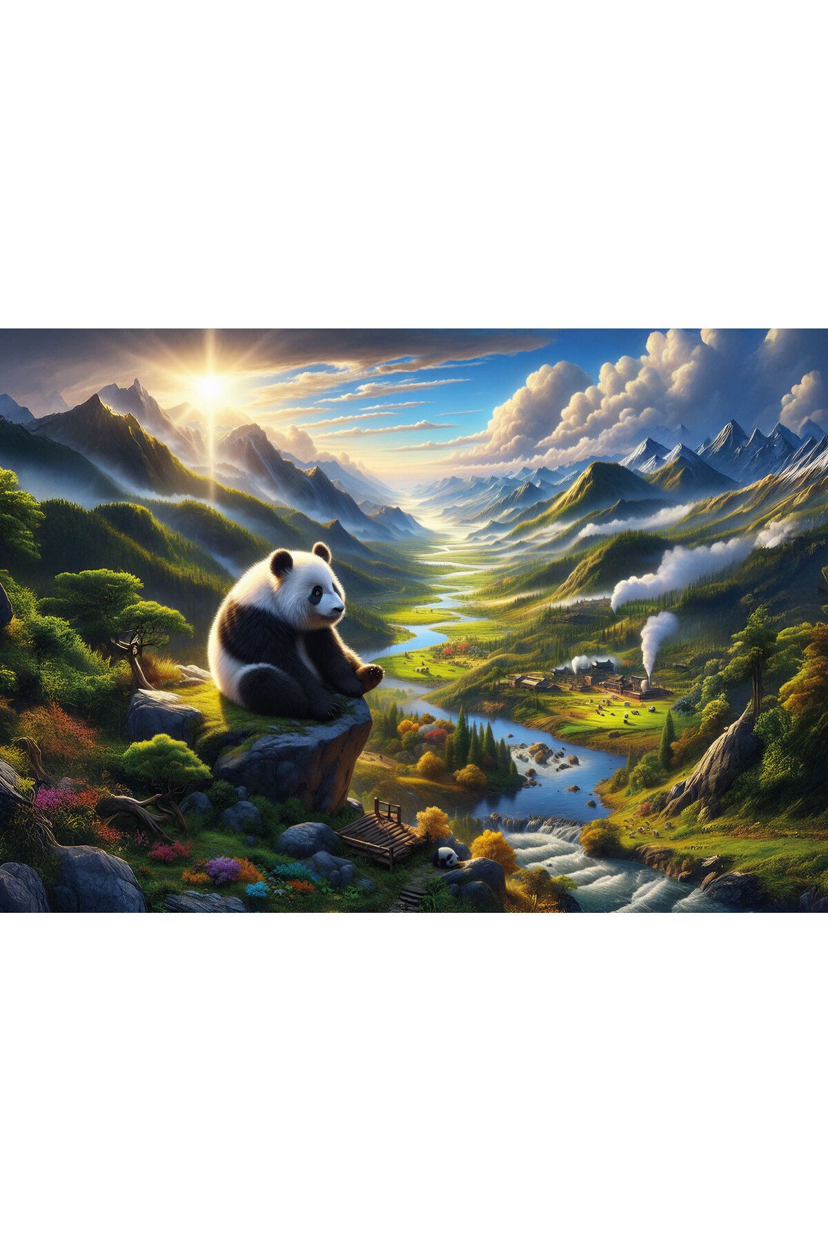 Art Puzzle-Panda's Peaceful Stop 500 Piece Puzzle 2