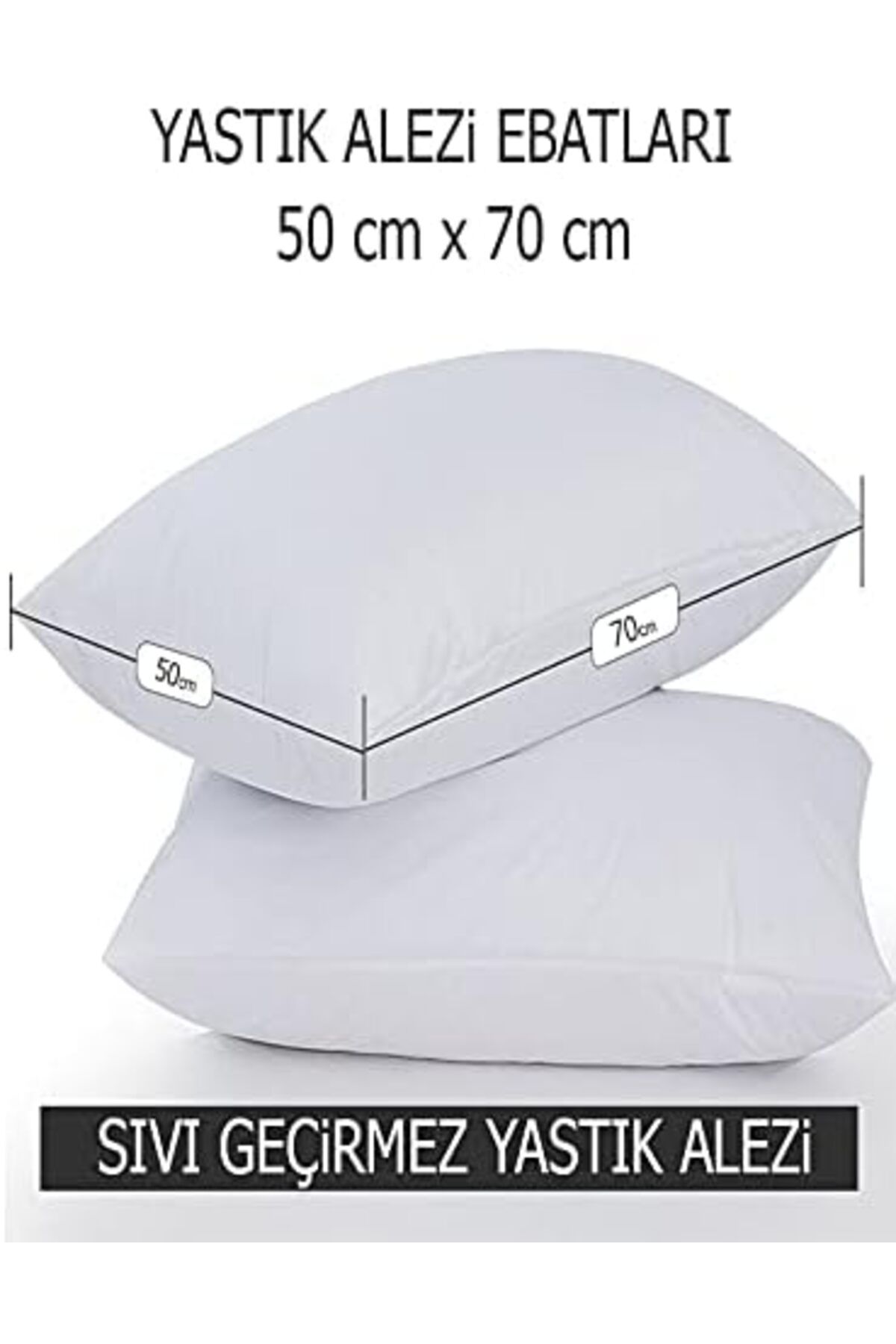 STOREMAX-Liquid Proof Pillow Mattresses 2-Pack Cotton Zippered Pillow Protector Pillowcase 2