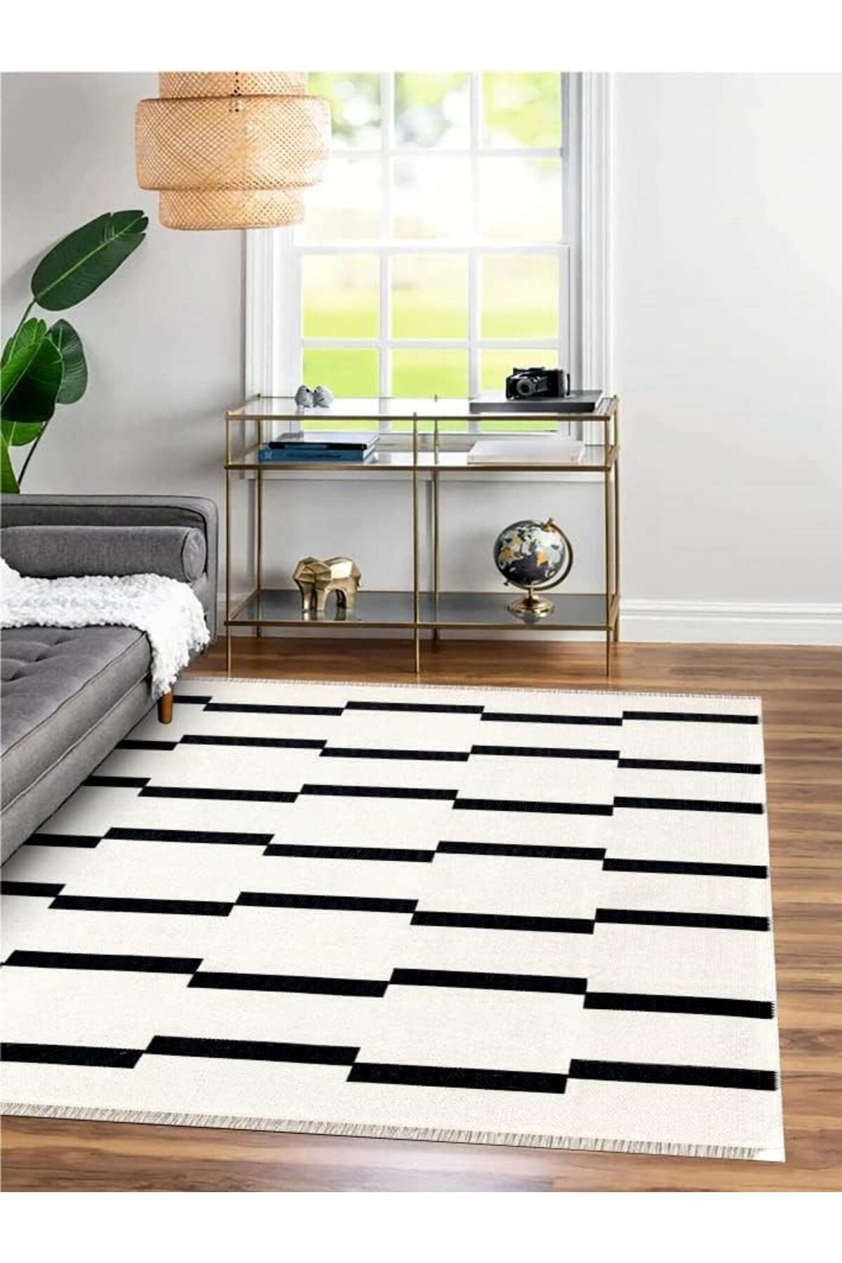 STOREMAX nffashopm HOME Çift Taraflı Makinada Yıkanabilir Modern Desenli Dokuma Kilim Karessa 3 (80x250) s