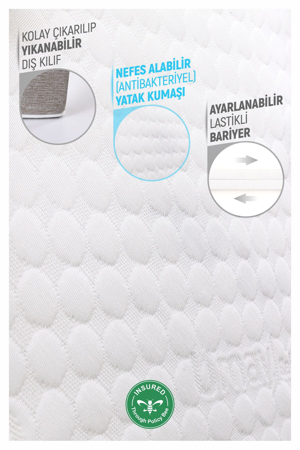 Umaybebek Umay Bebek Reflü Yatağı, Bebek Yatak - Dokuma Kahve fotoğrafı 3 (önizleme)