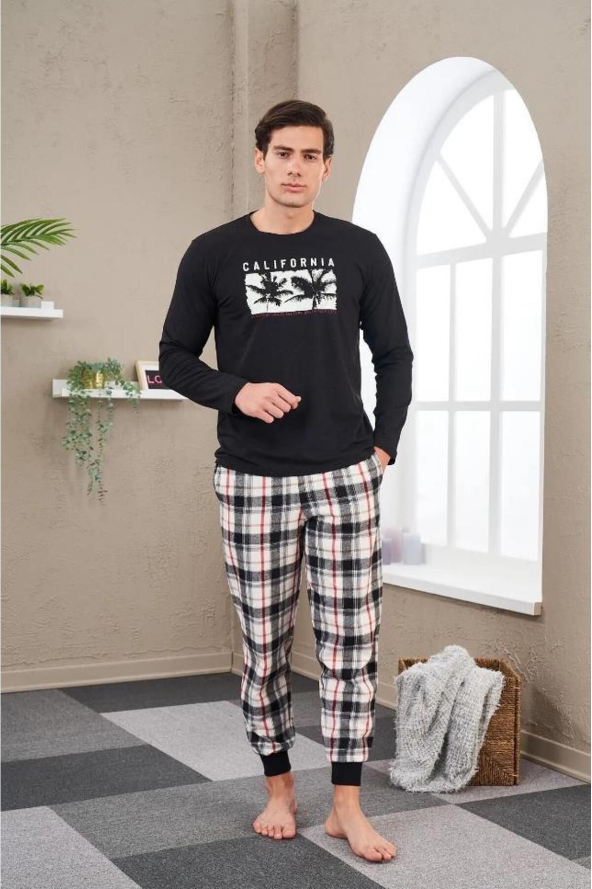 PJS-23702 Set de pijamale cu imprimeu pentru bărbați 4