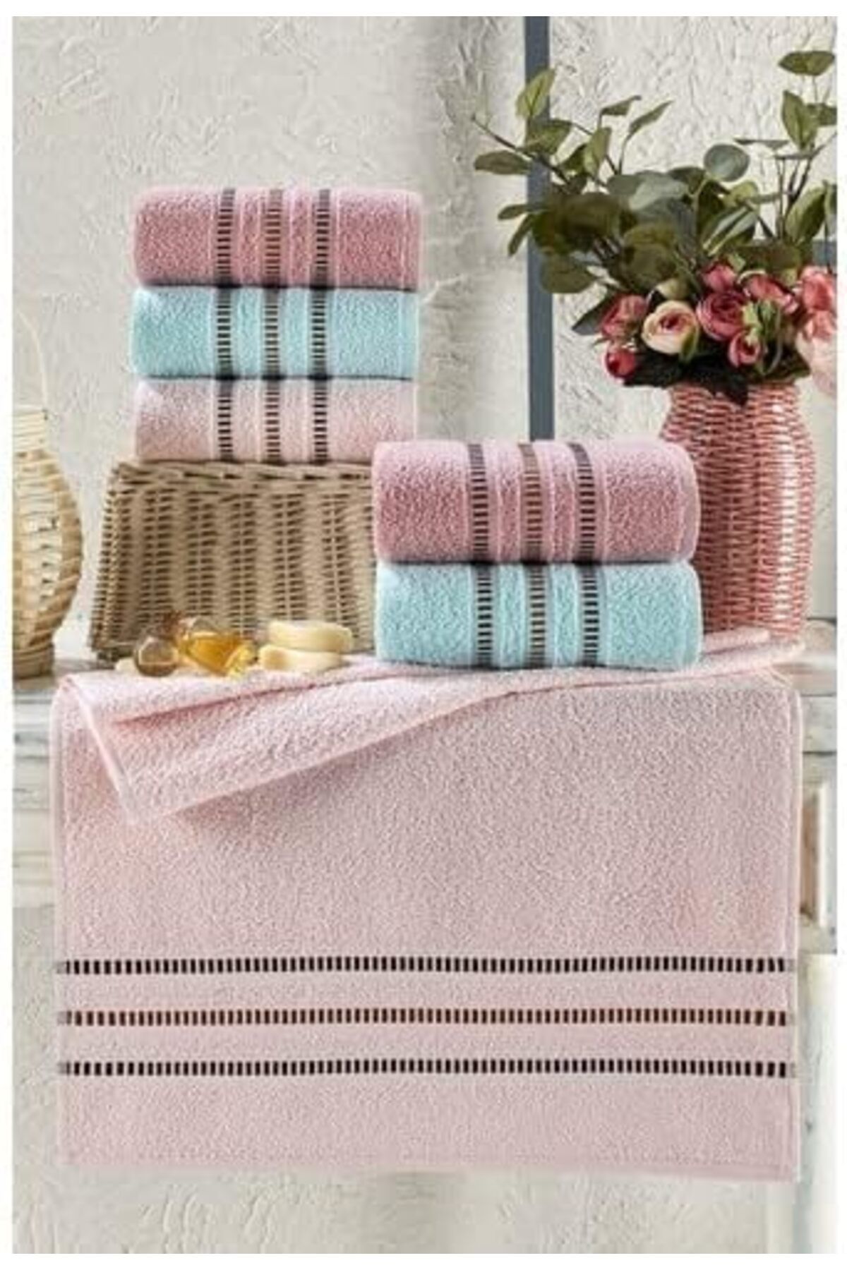 STOREMAX nffashopm TEXTILE Soft Harmony Pastel Serisi 6'lı Havlu Seti 50x85 storestarx 1051353