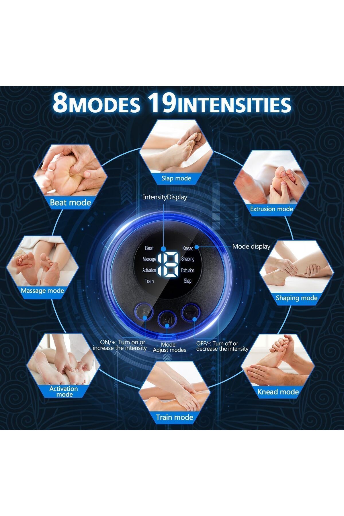 AWH-EMS Foot Massager for Pain & Circulation, 8 Modes, 19 Intensity Levels for Relaxation 2
