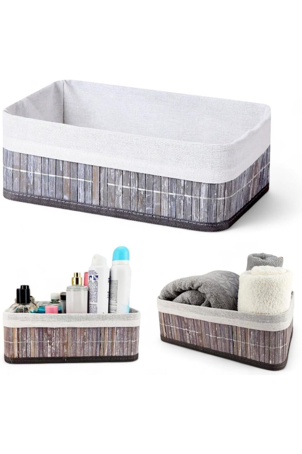 STOREMAX nffashopm Bambu Çok Amaçlı Saklama Kutusu Düzenleyici Orta Boy Organizer, Dekoratif Bambu Düzen