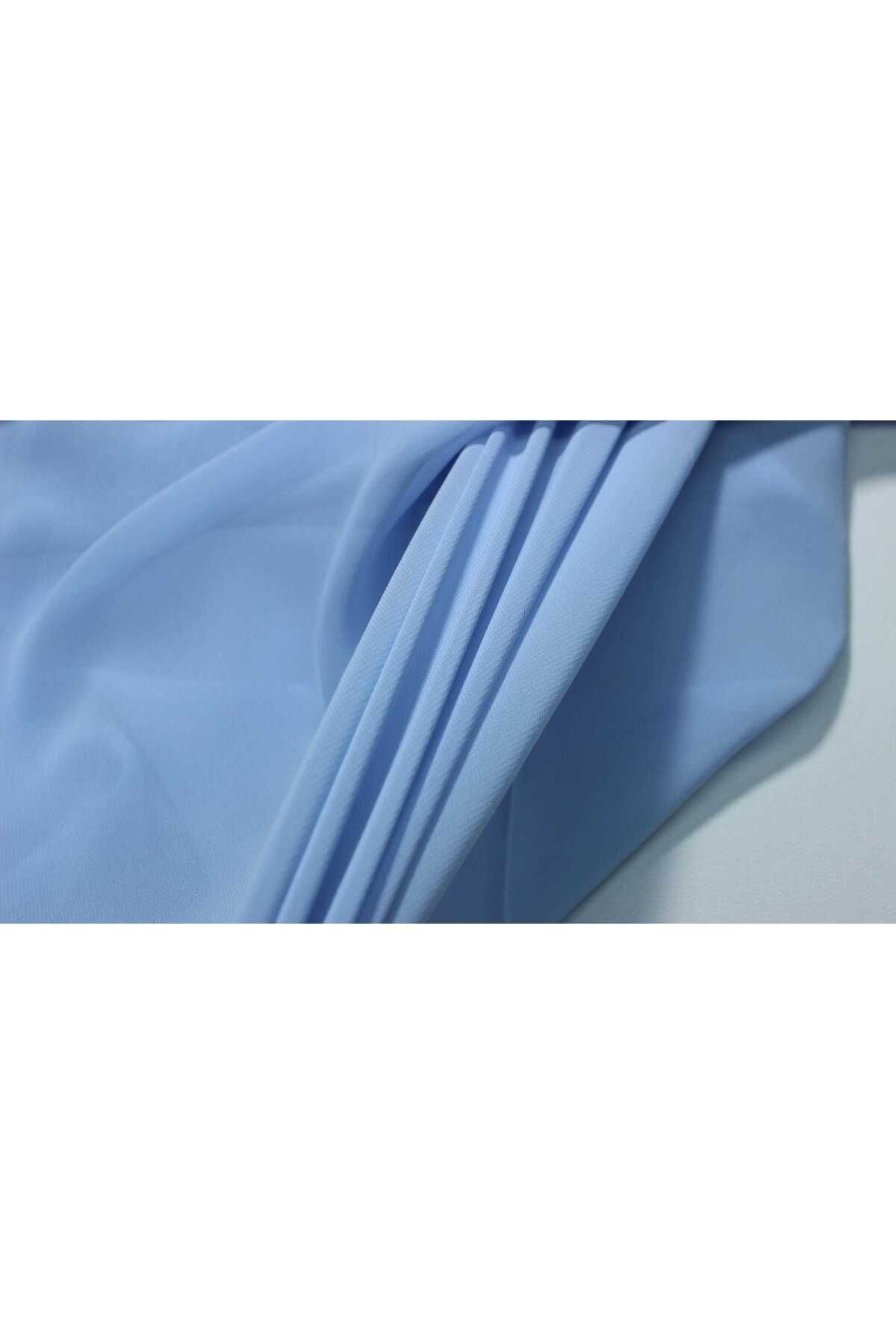 FabricLoom Elegant Pure Chiffon Fabric Blue - Perfect for Bridal Dresses, Blouses, Scarves
