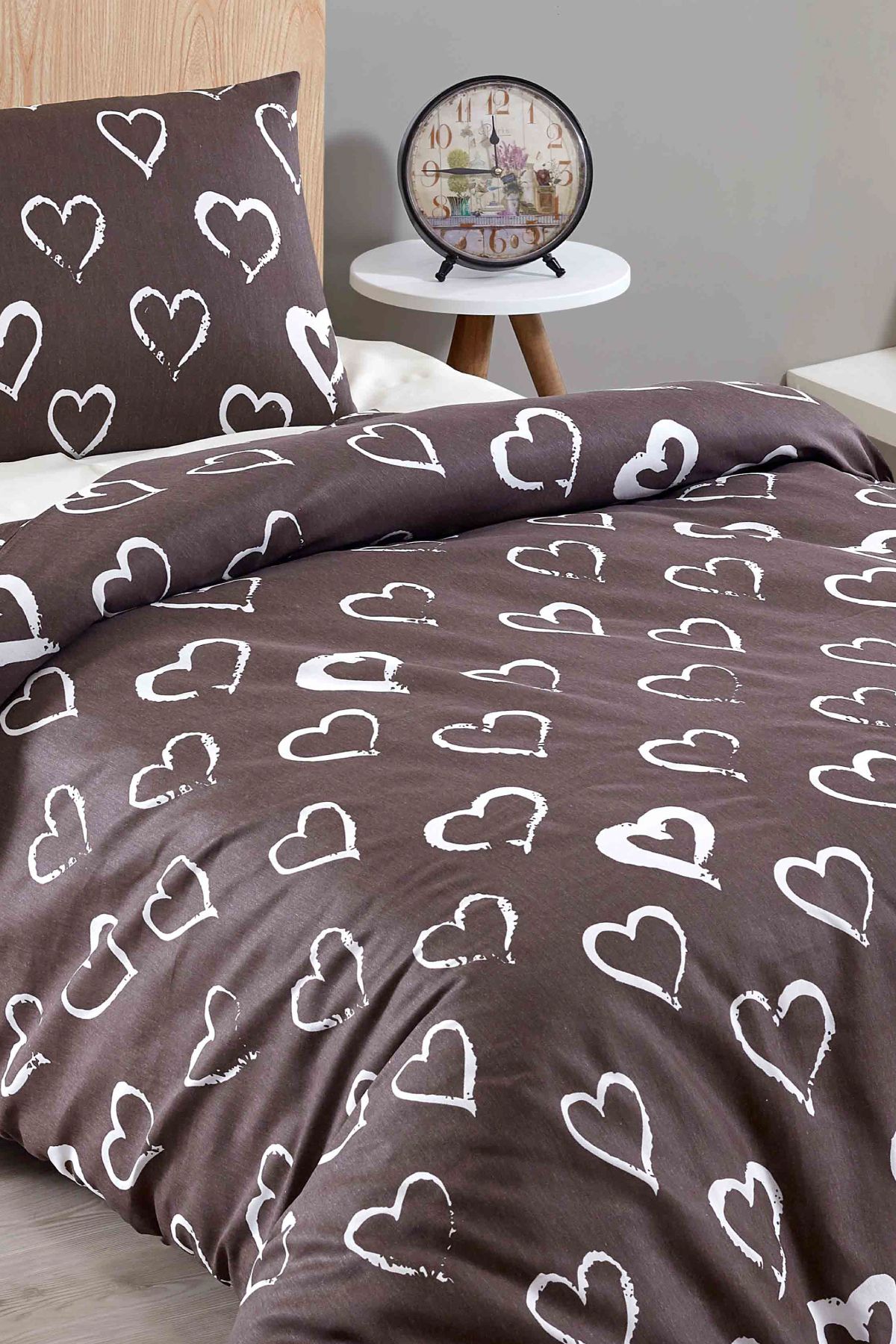 Eponj Home-Single Easy-Iron Duvet Cover Set - Amaour Brown 3
