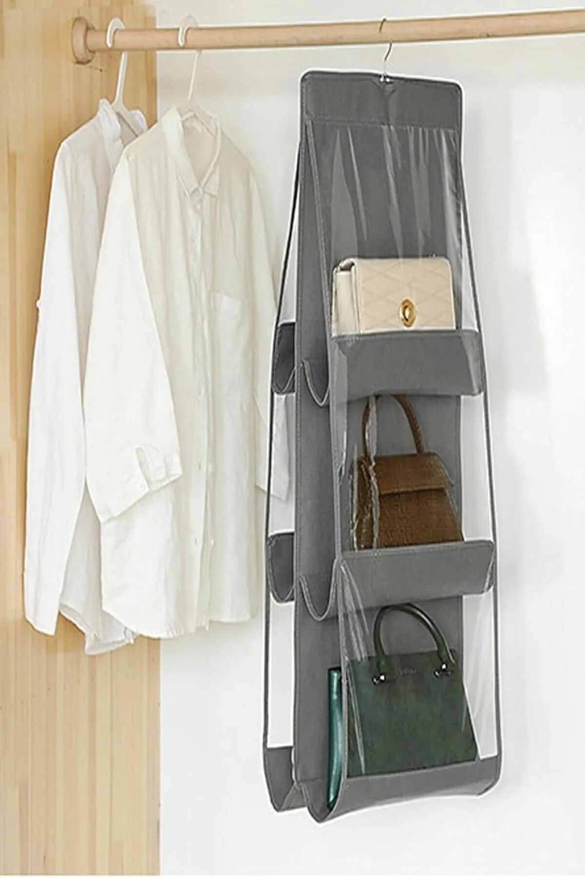 STOREMAX nffashopm 6 Cepli Çanta ve Ayakkabı Düzenleyici Organizer Gri storestarx 1051353